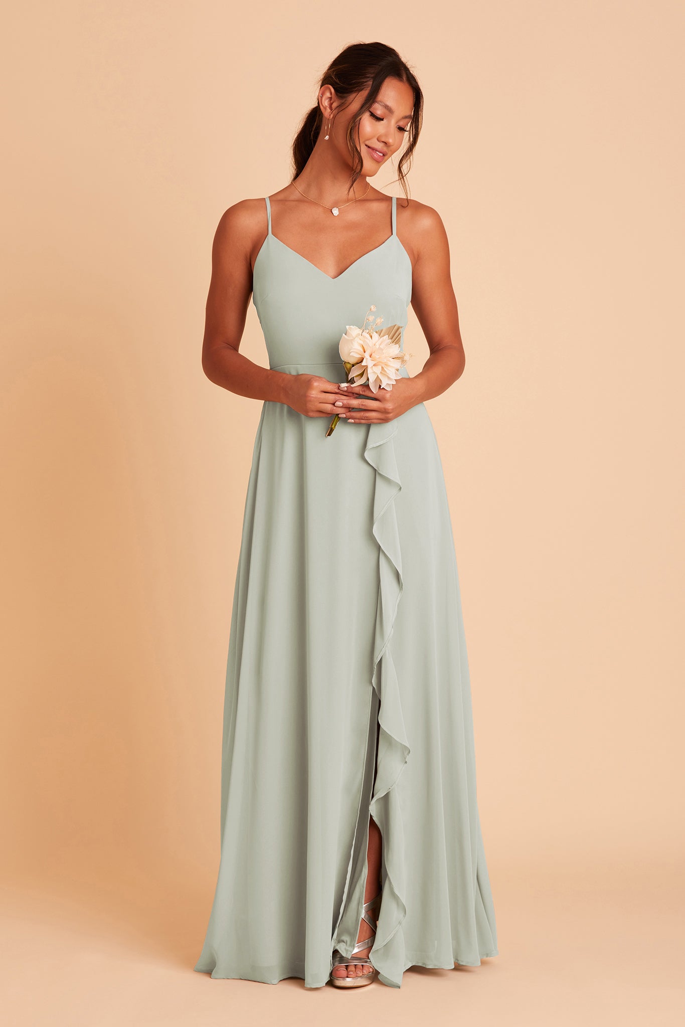 Sage Theresa Chiffon Dress by Birdy Grey