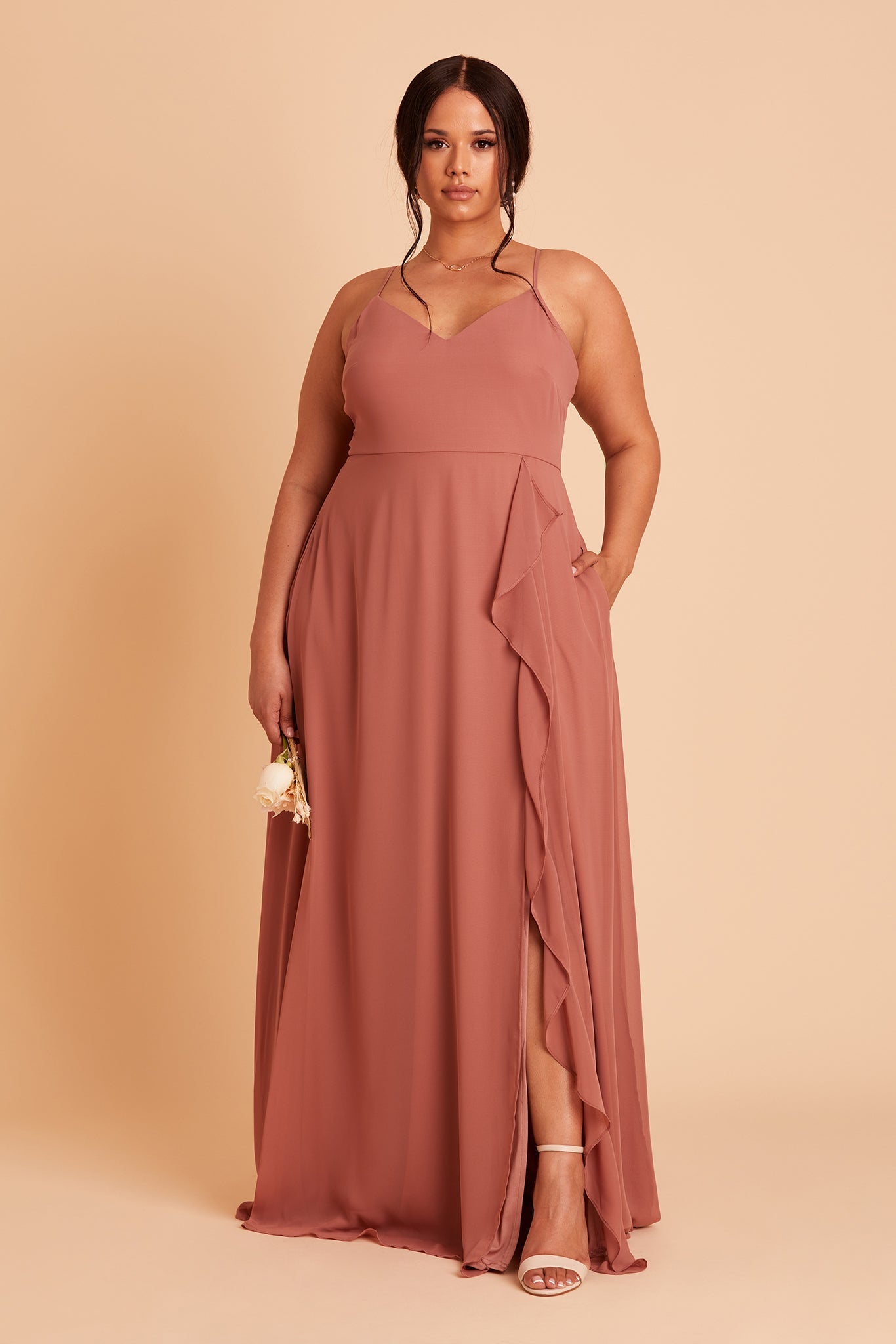 Theresa Chiffon Dress - Desert Rose