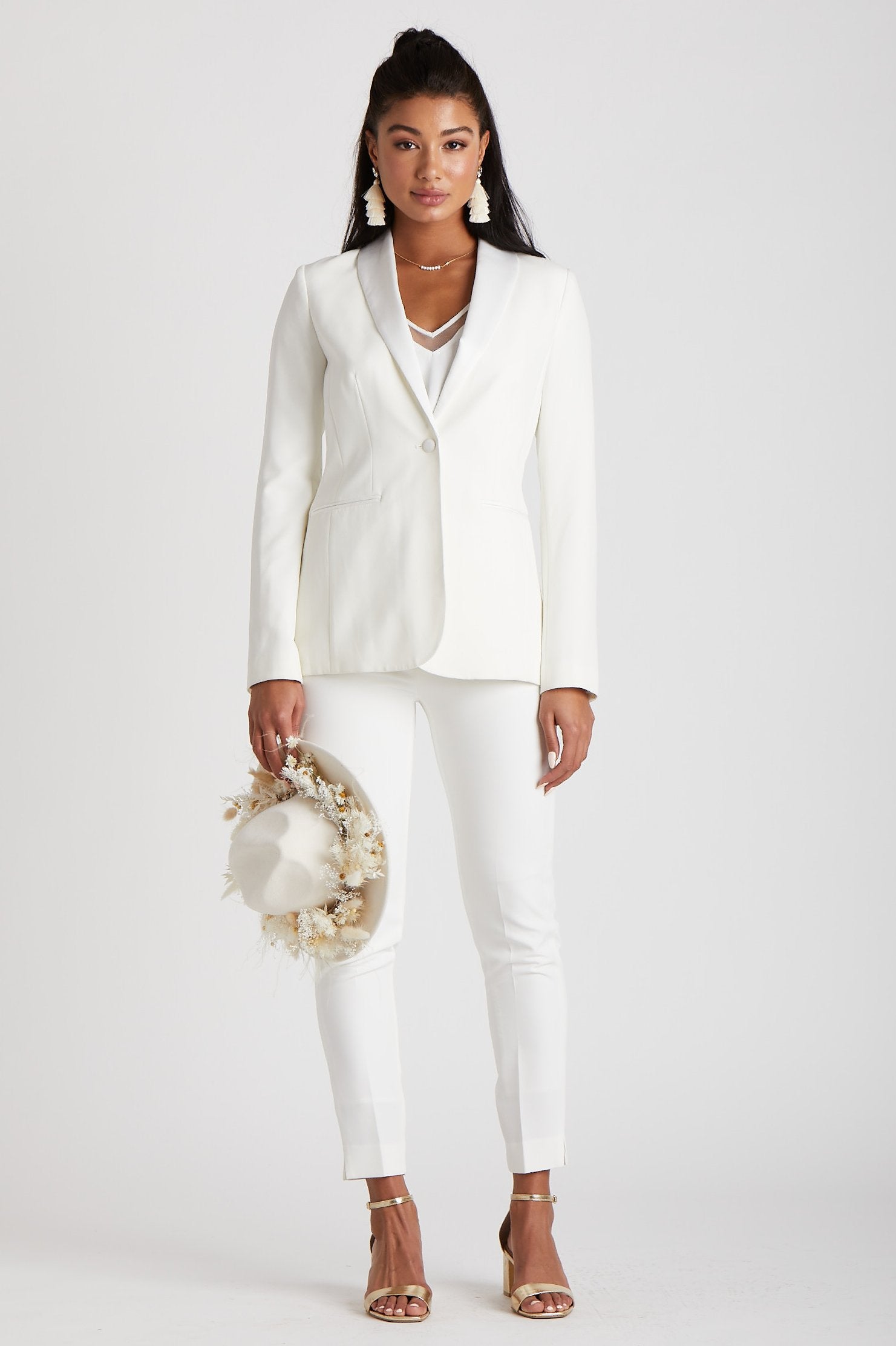 Women's White Tuxedo by SuitShop, front view