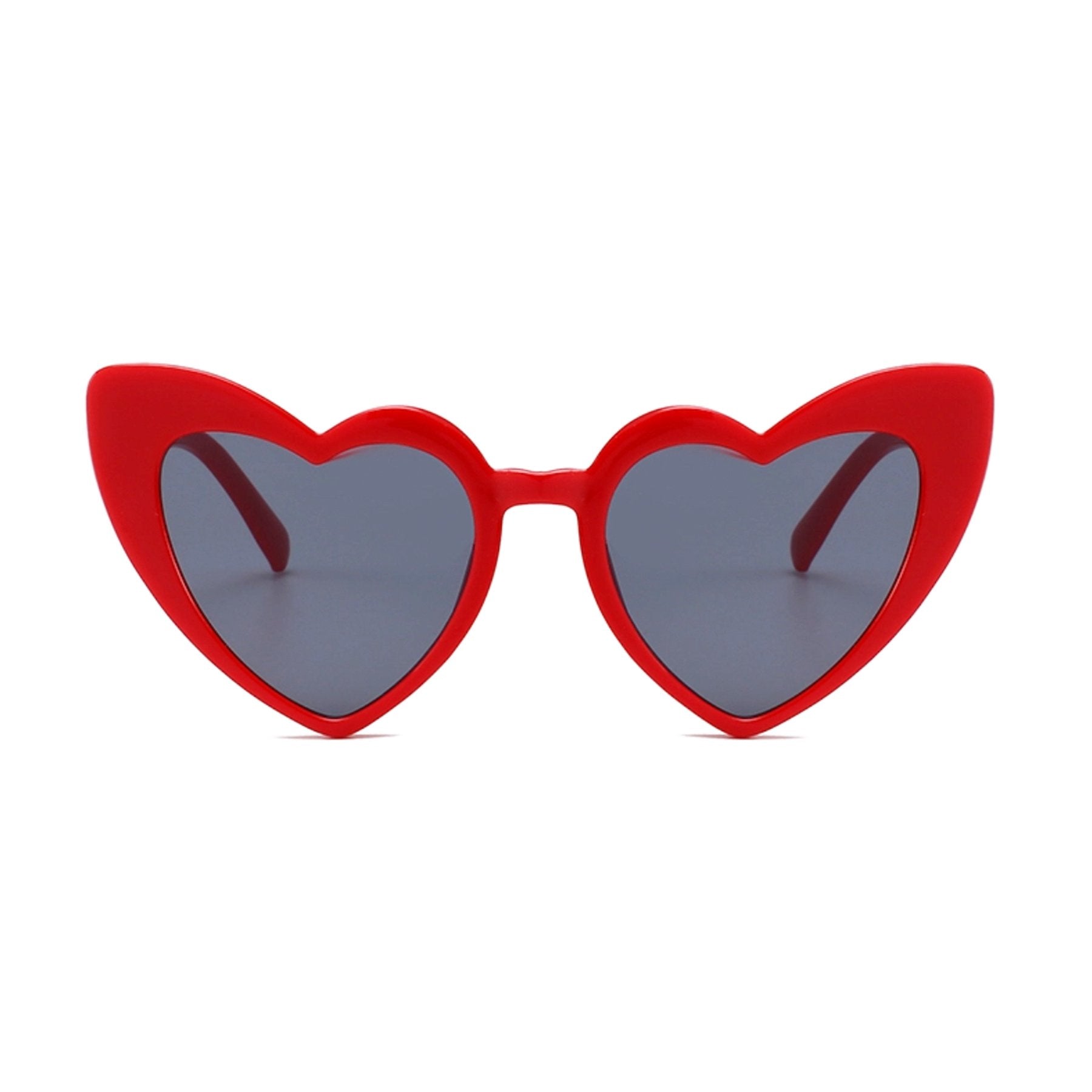 Heart sunglasses in red by Birdy Grey, front view