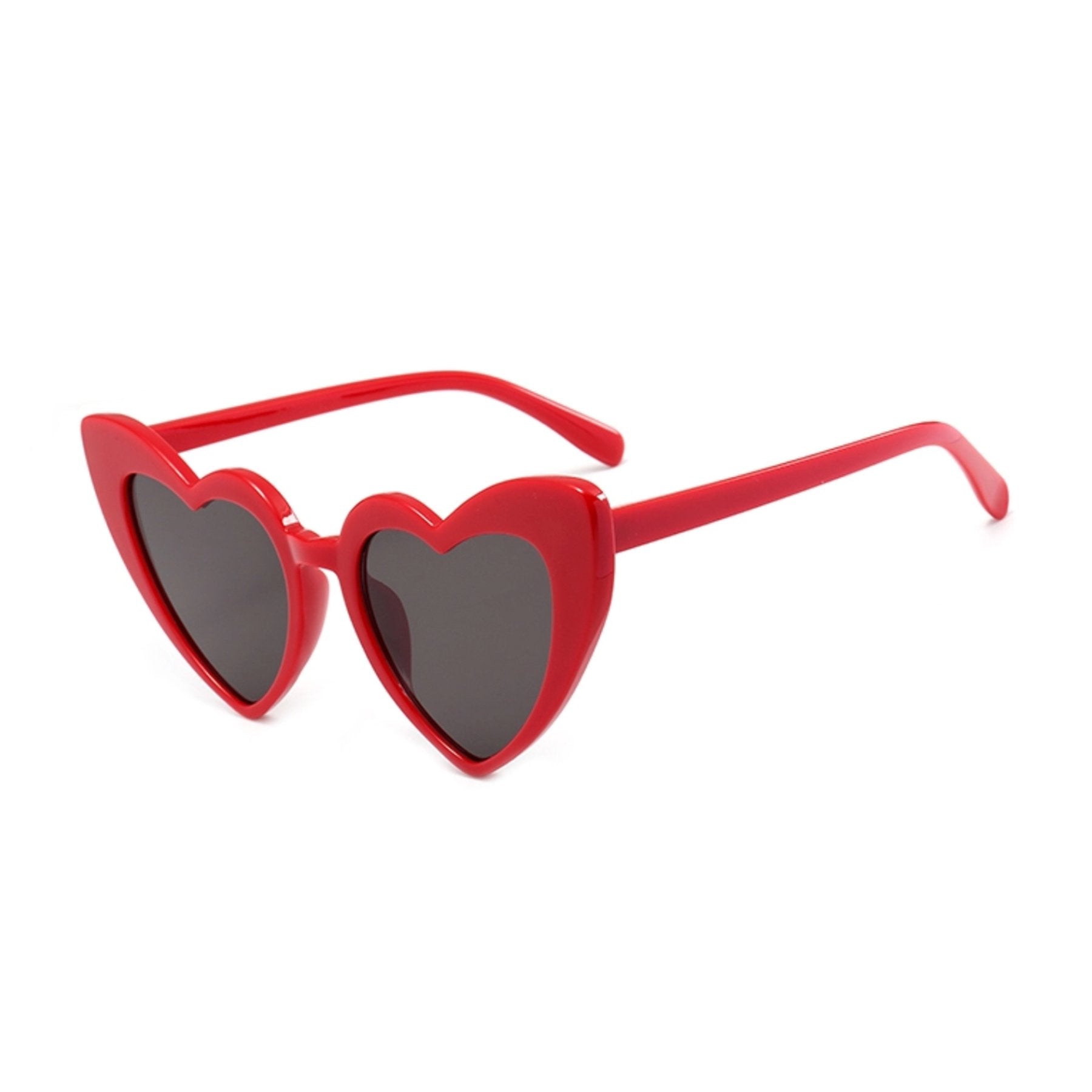 Heart sunglasses in red by Birdy Grey, side view