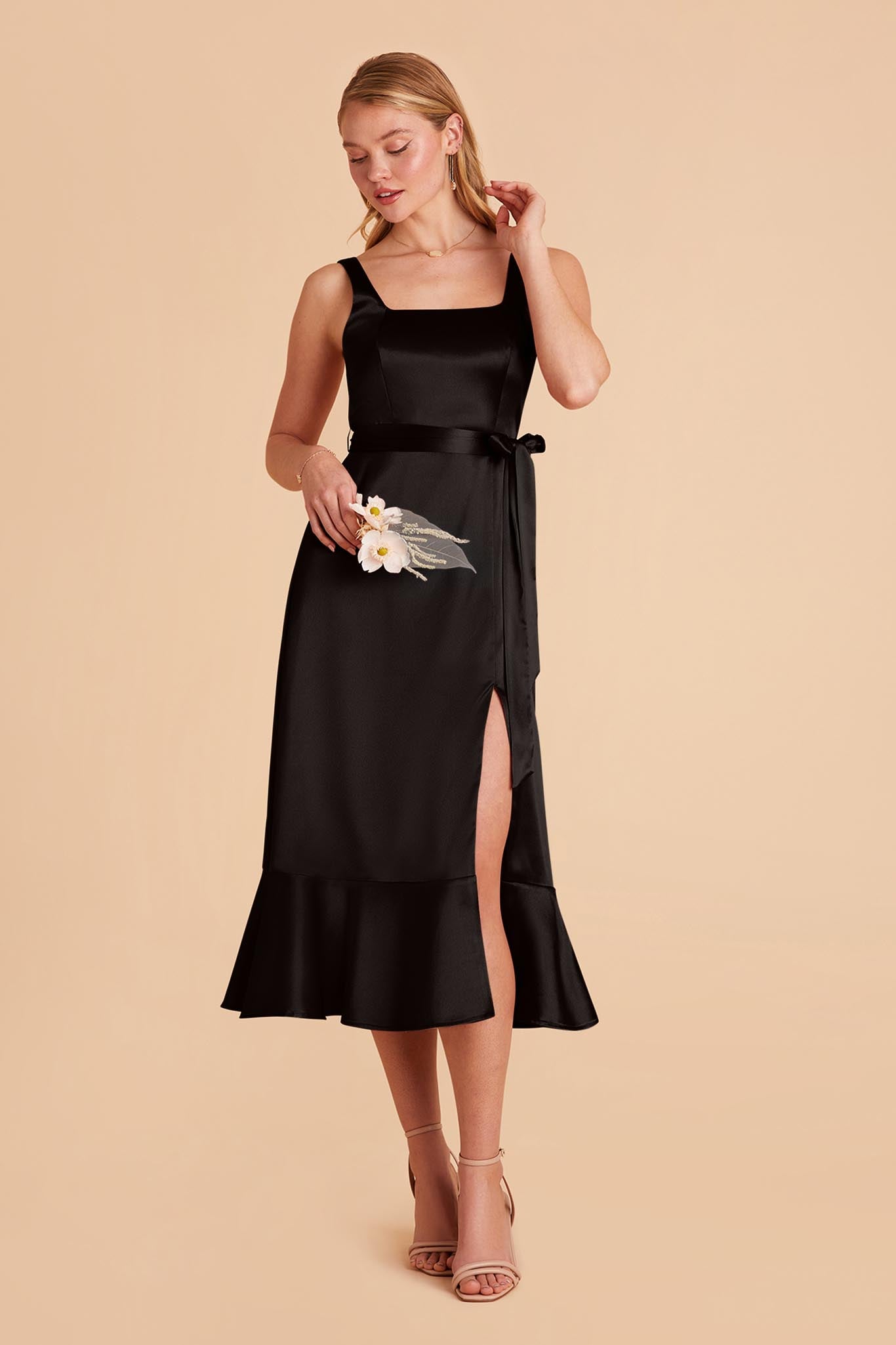 Black Eugenia Convertible Midi Dress by Birdy Grey