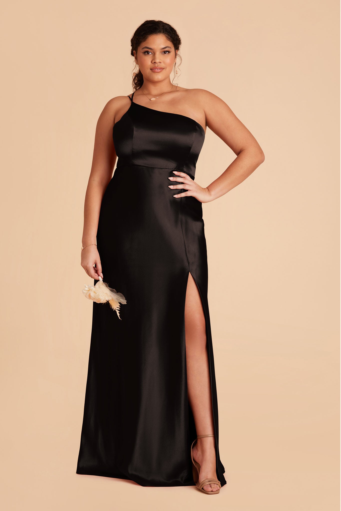 Kensie Shiny Satin Dress - Black