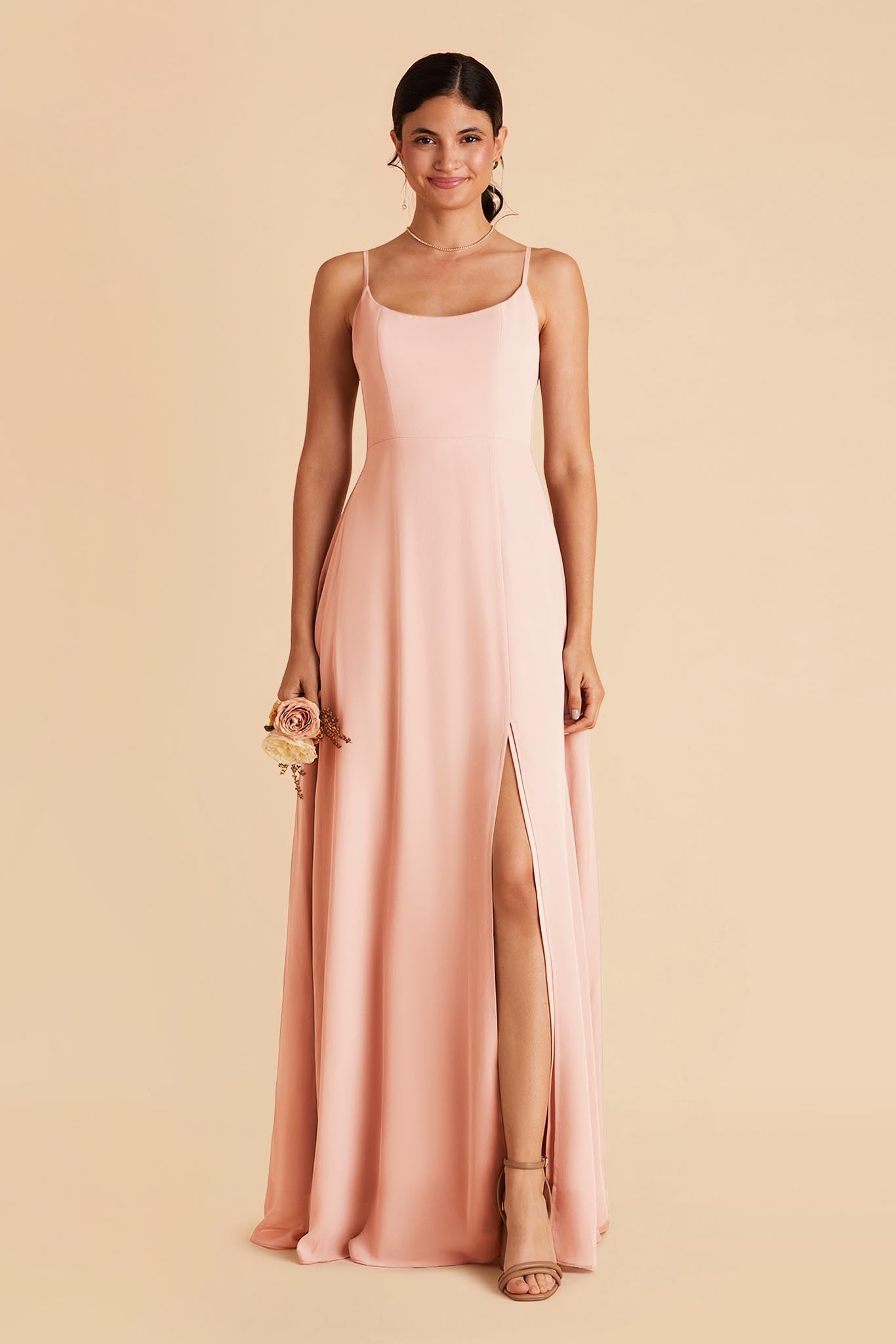 Blush Pink Amy Chiffon Dress by Birdy Grey