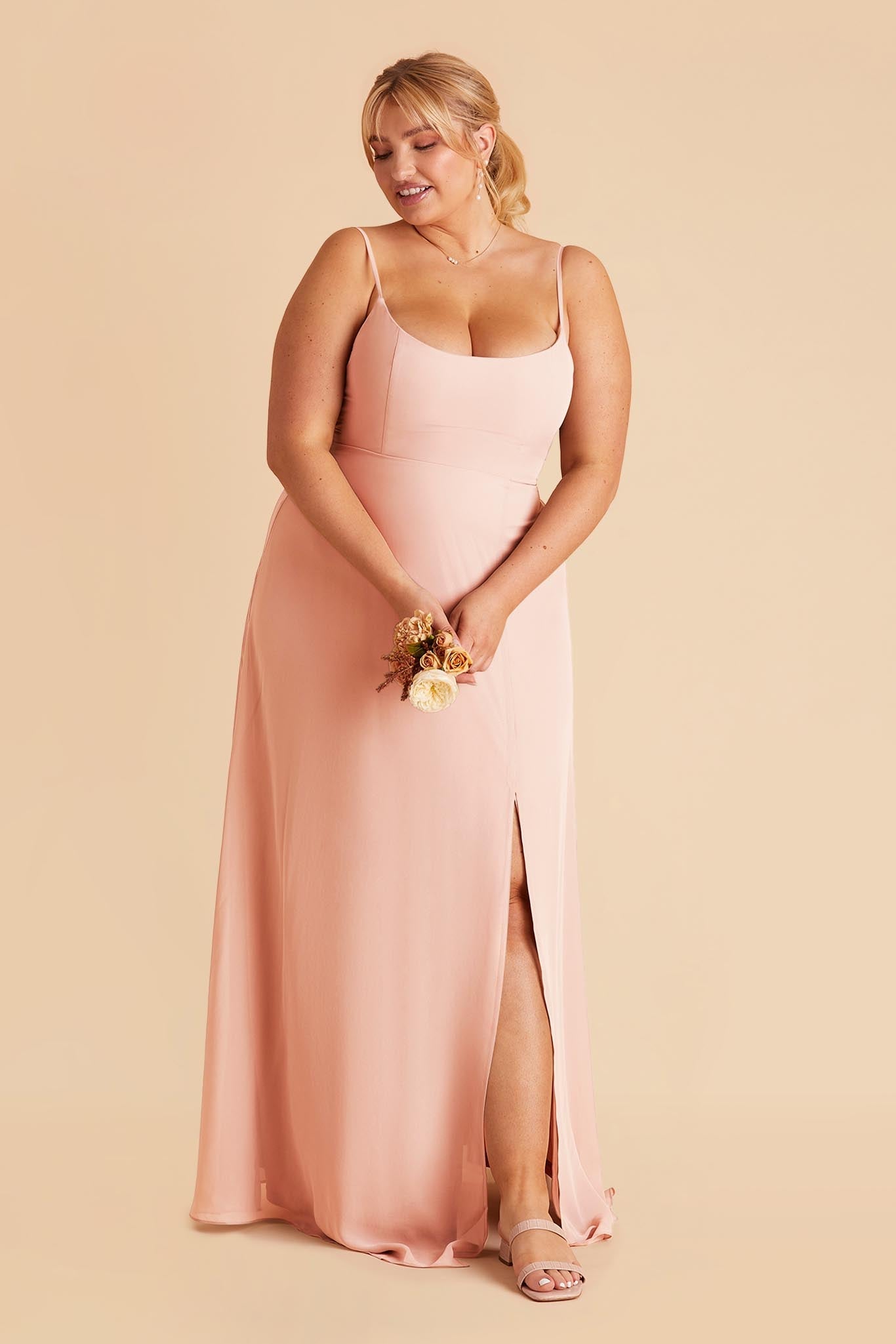 Blush Pink Amy Chiffon Dress by Birdy Grey