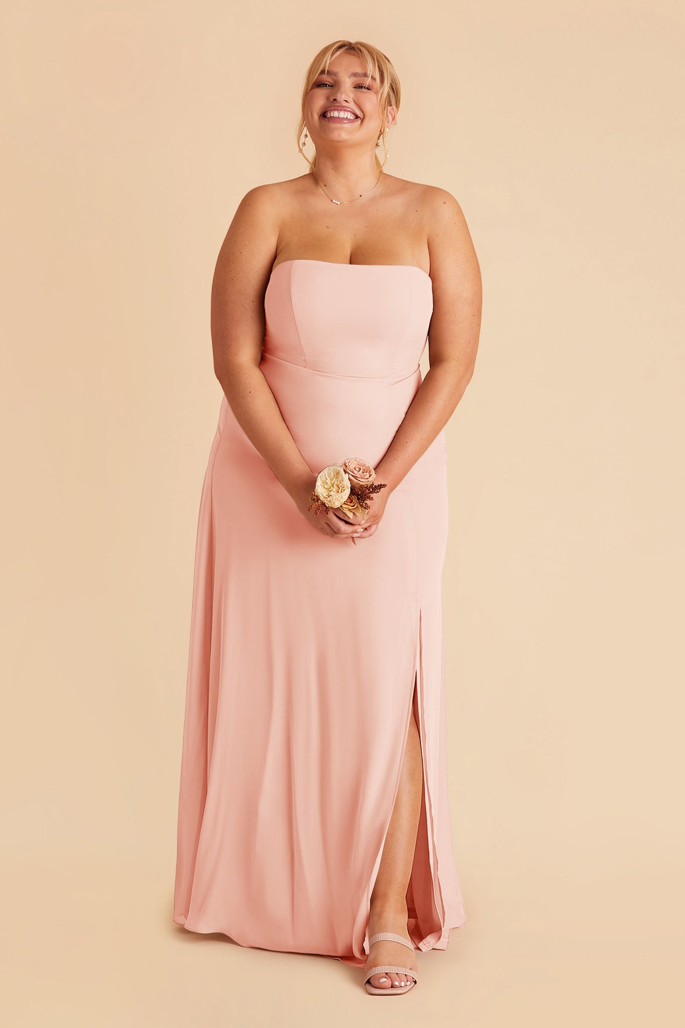 Blush Pink Chris Convertible Chiffon Dress by Birdy Grey