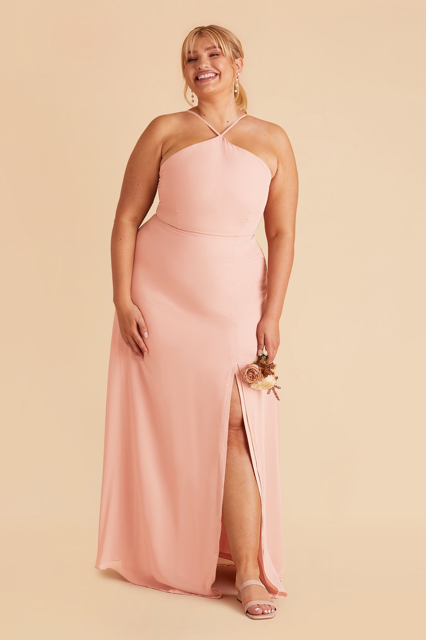 Juliet Chiffon Dress - Blush Pink