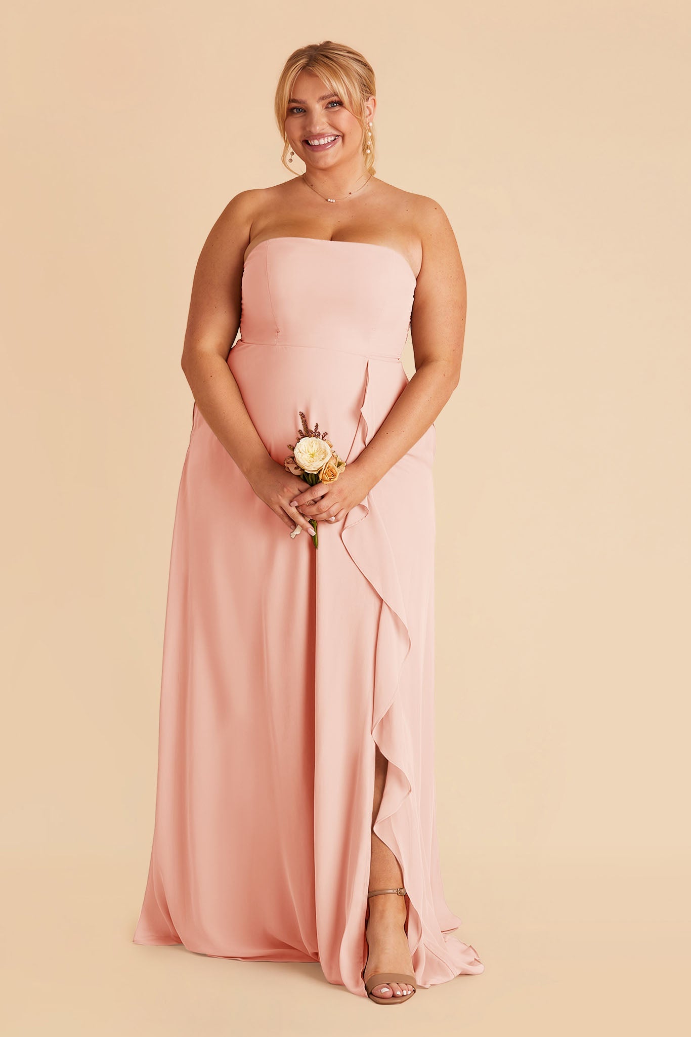 Blush Pink Winnie Chiffon Ruffle Bridesmaid Dress