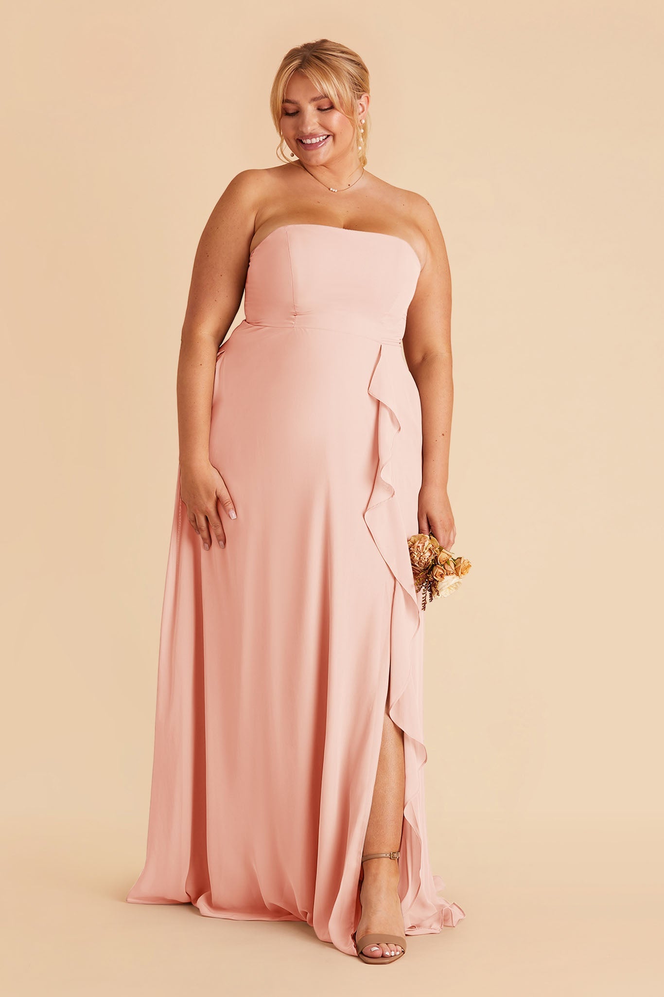 Blush Pink Winnie Convertible Chiffon Dress by Birdy Grey