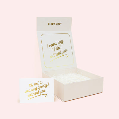 Personalized Proposal Box with card in Champagne, front view