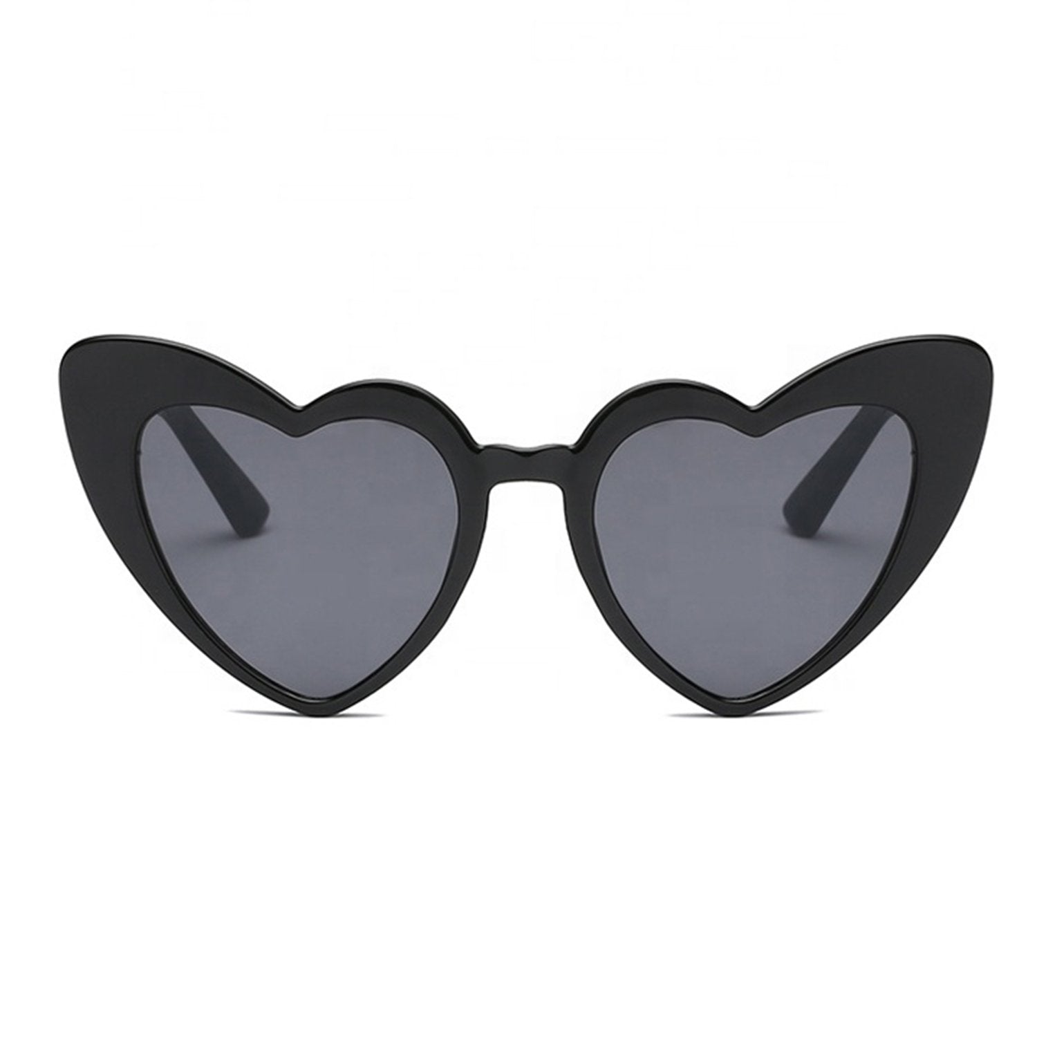 Heart sunglasses in black by Birdy Grey, front view