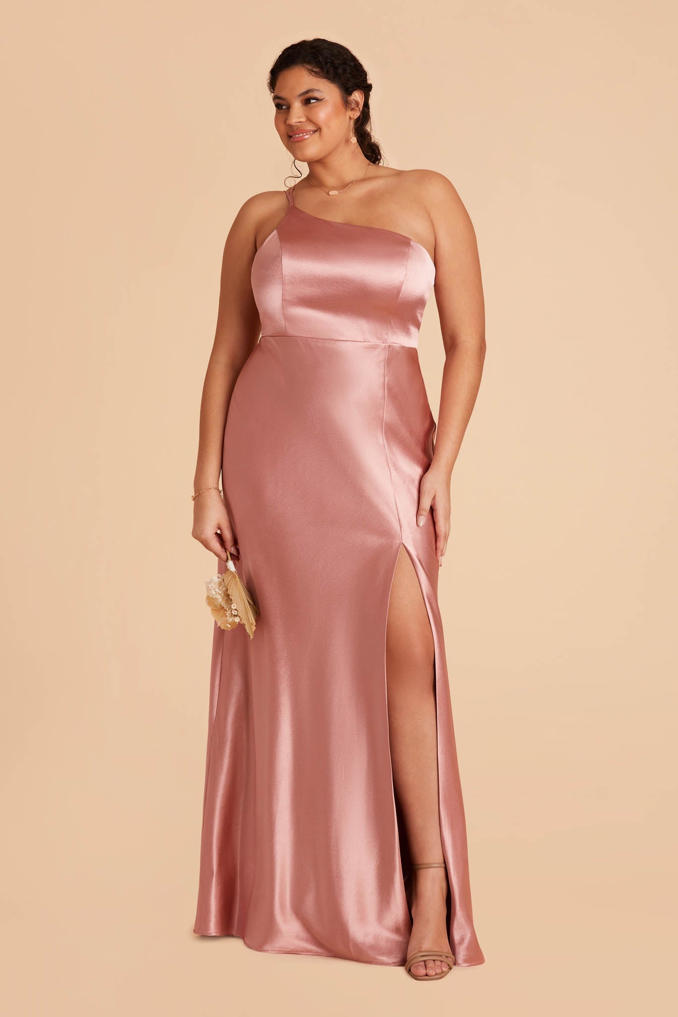 Kensie Shiny Satin Dress - Desert Rose