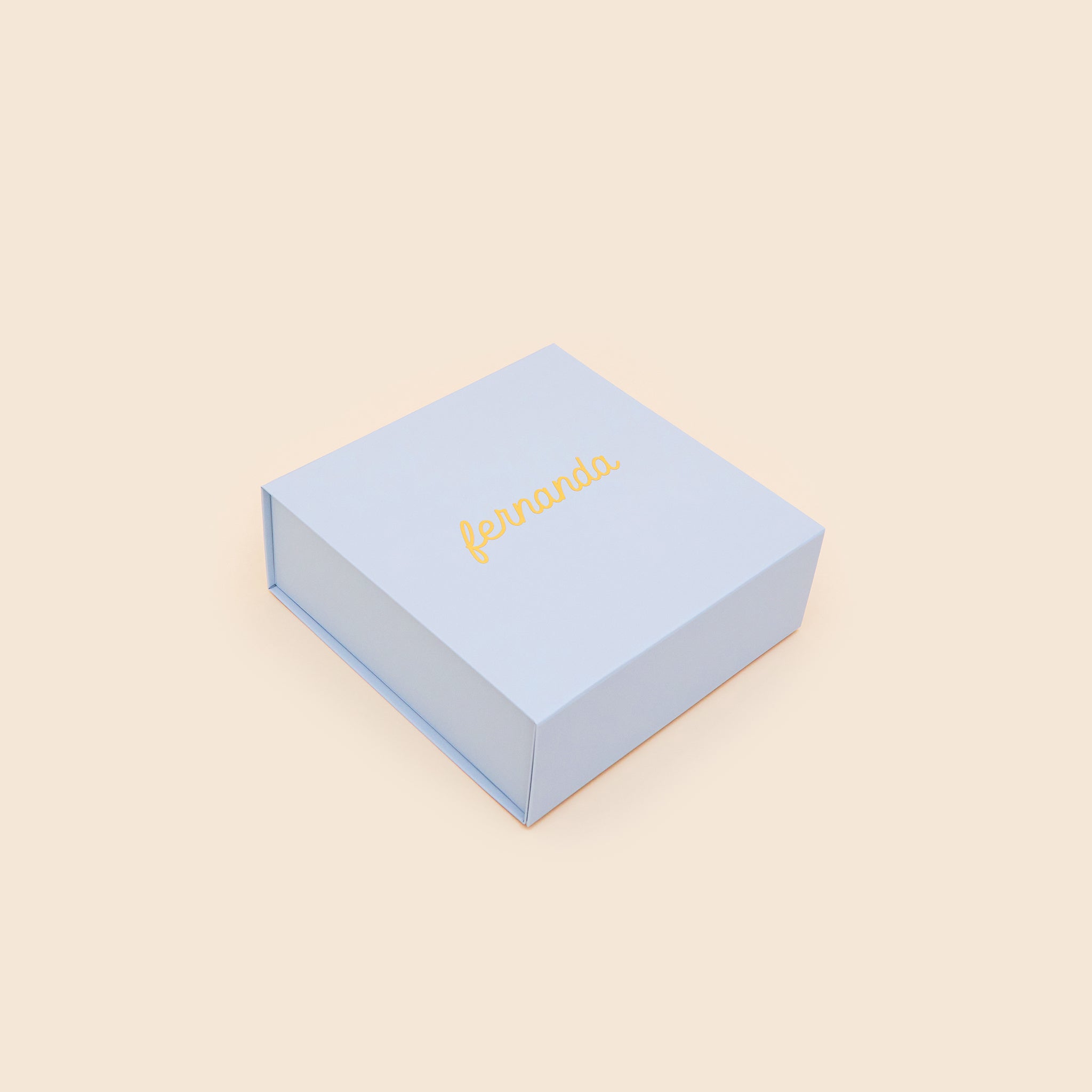 Personalized Proposal Box in dusty blue, top view