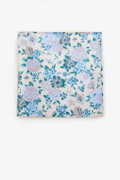 Didi Pocket Square in dusty blue floral by Birdy Grey, front view