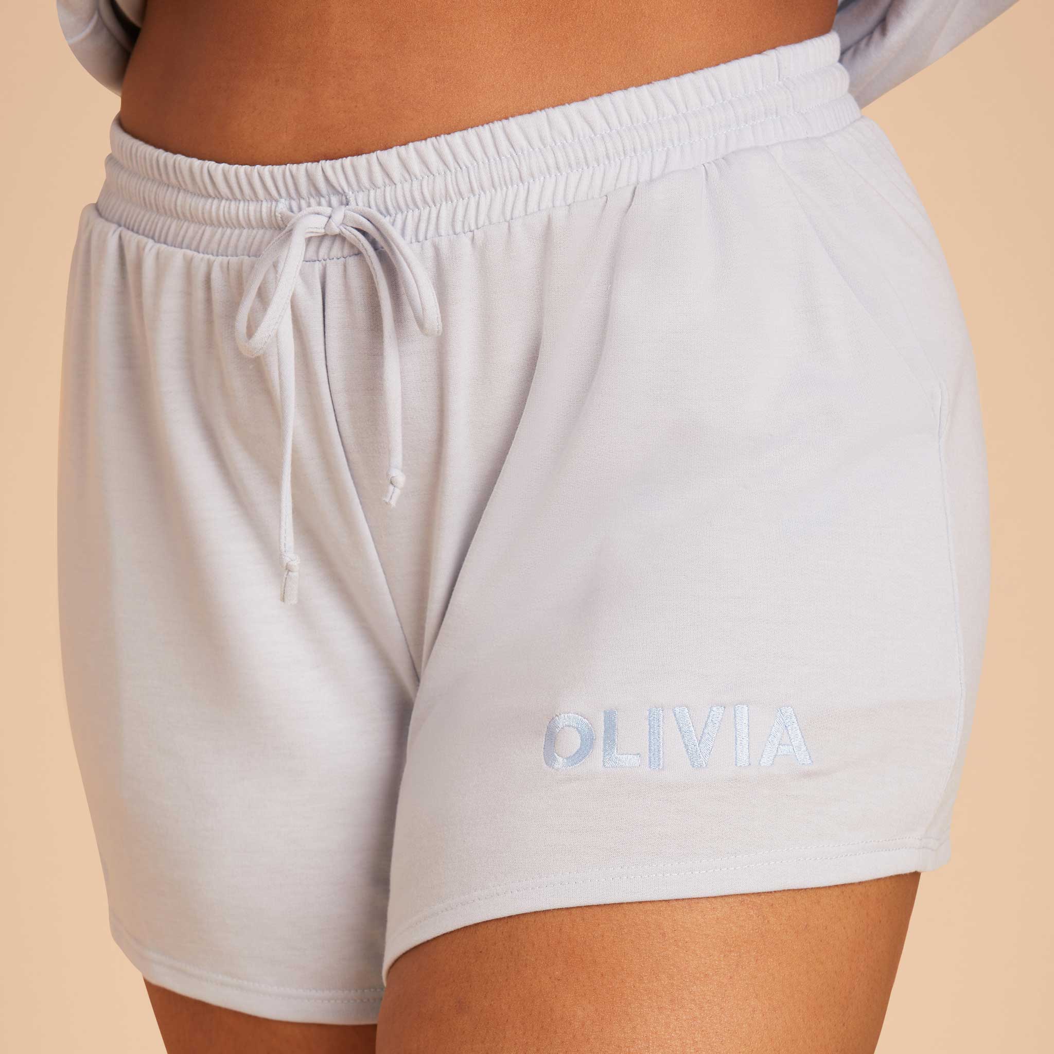 Plus Size Light Blue sweat shorts with personalization