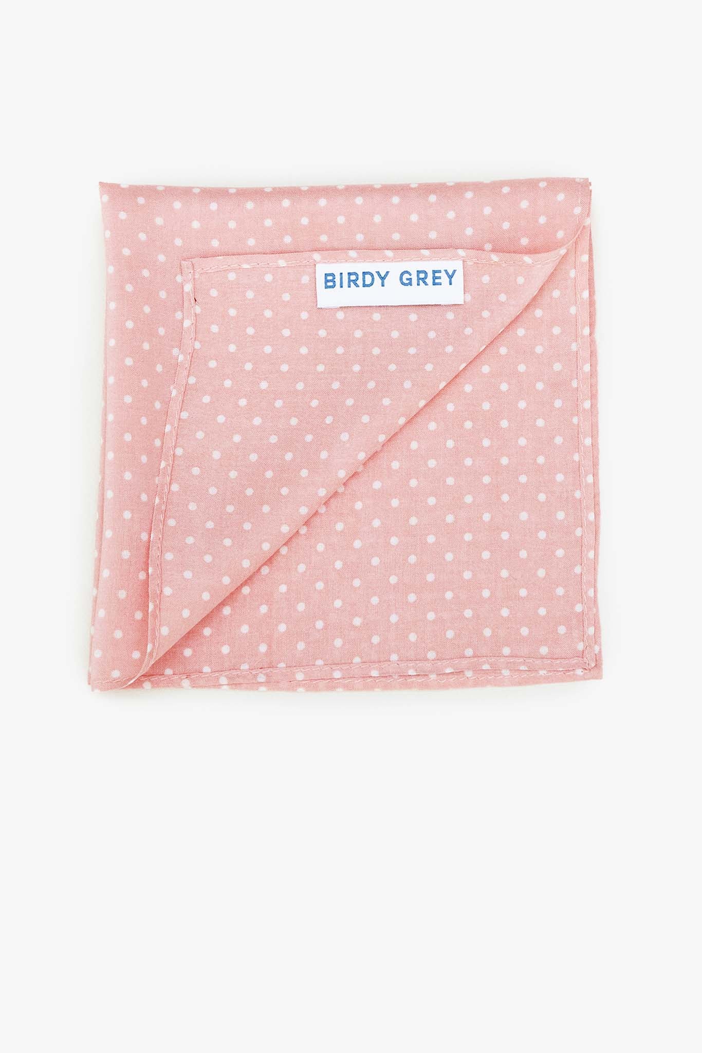 Didi Pocket Square in dusty rose dot by Birdy Grey, back view