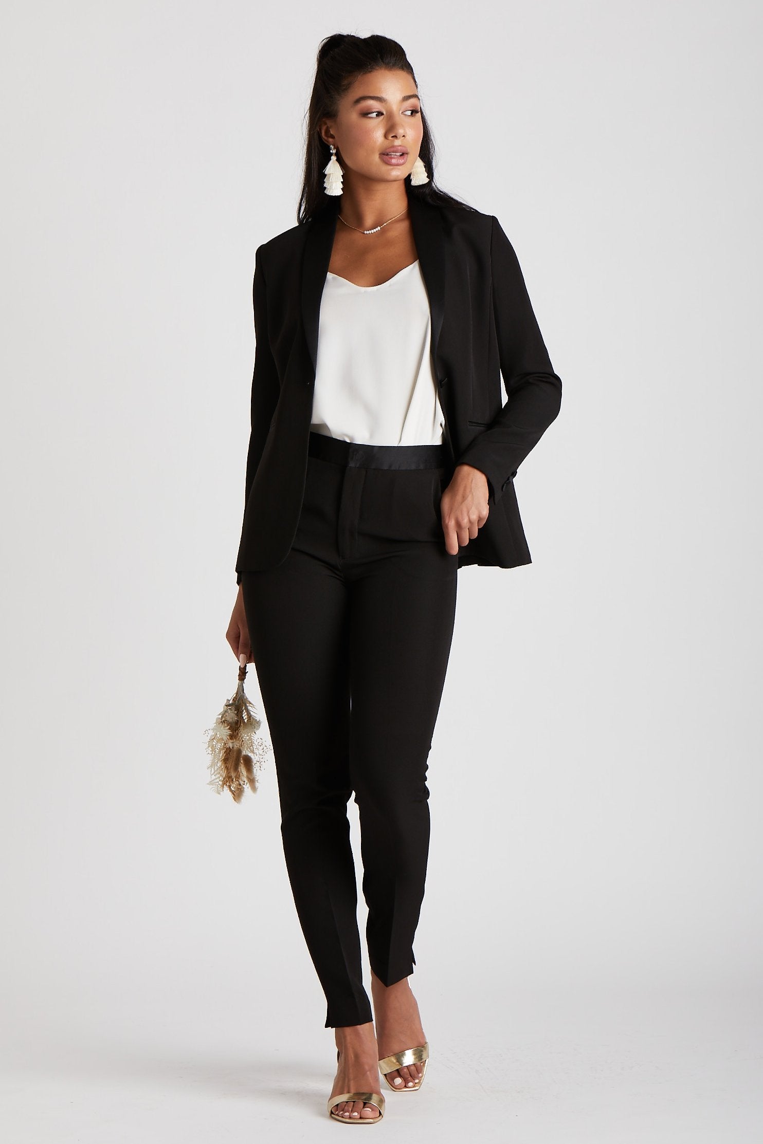 Women's Black Tuxedo Jacket by SuitShop