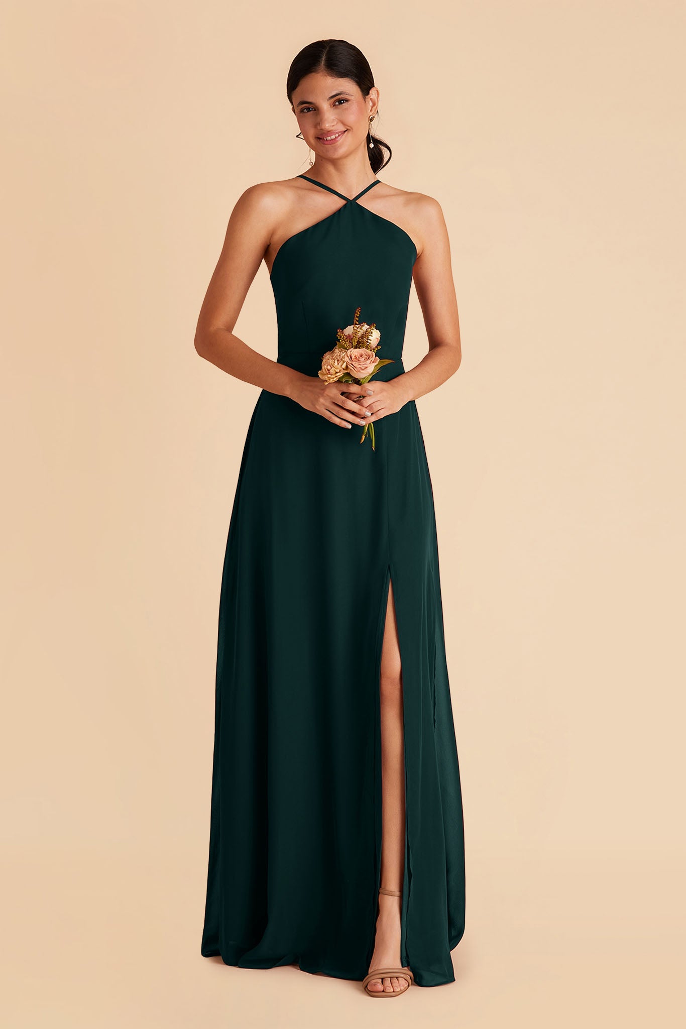 Emerald Juliet Chiffon Dress by Birdy Grey