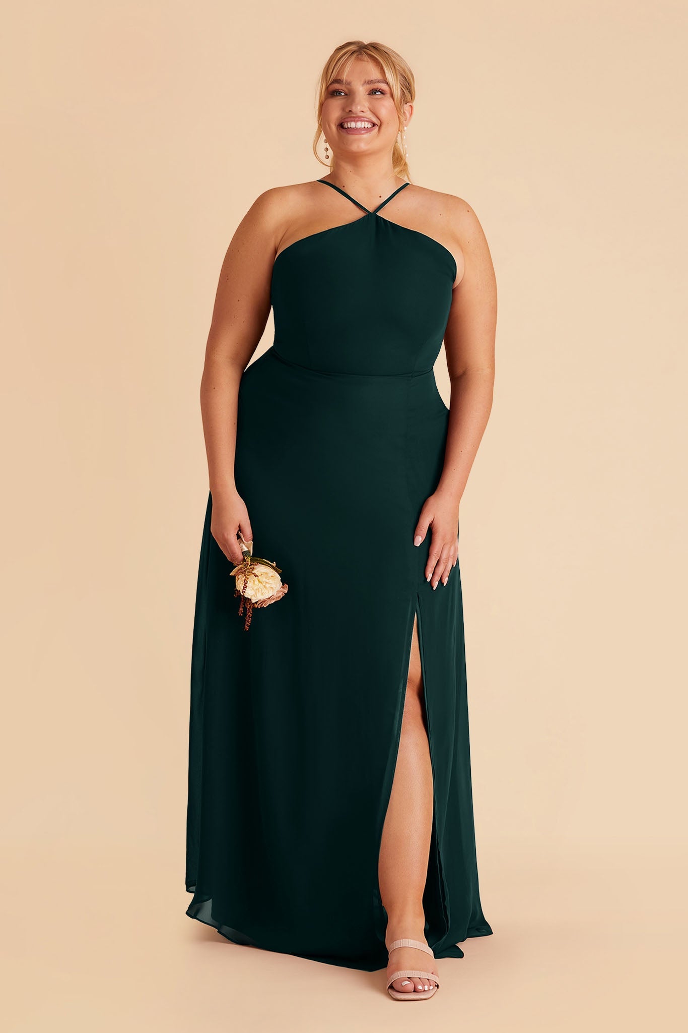 Juliet Chiffon Dress - Emerald