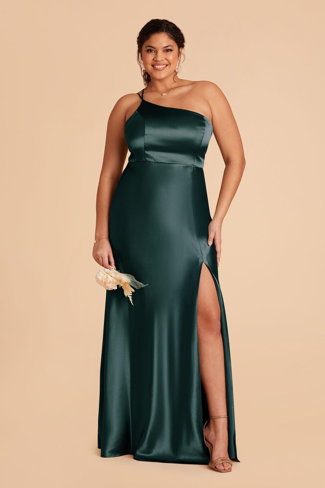 Kensie Shiny Satin Dress - Emerald
