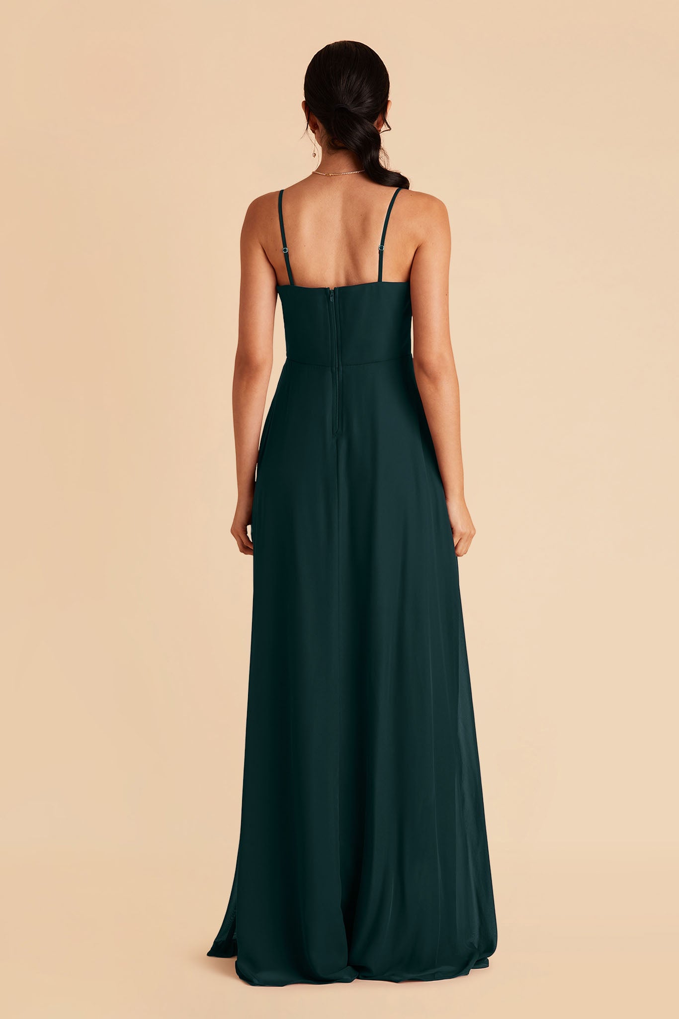 Emerald Winnie Chiffon Ruffle Bridesmaid Dress | Birdy Grey