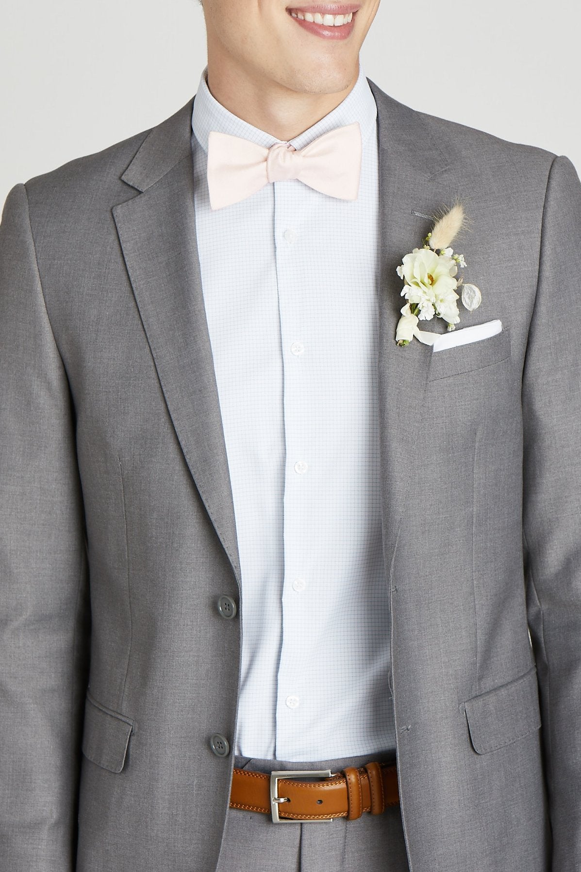 Daniel Bow Tie in pale blush by Birdy Grey, front view