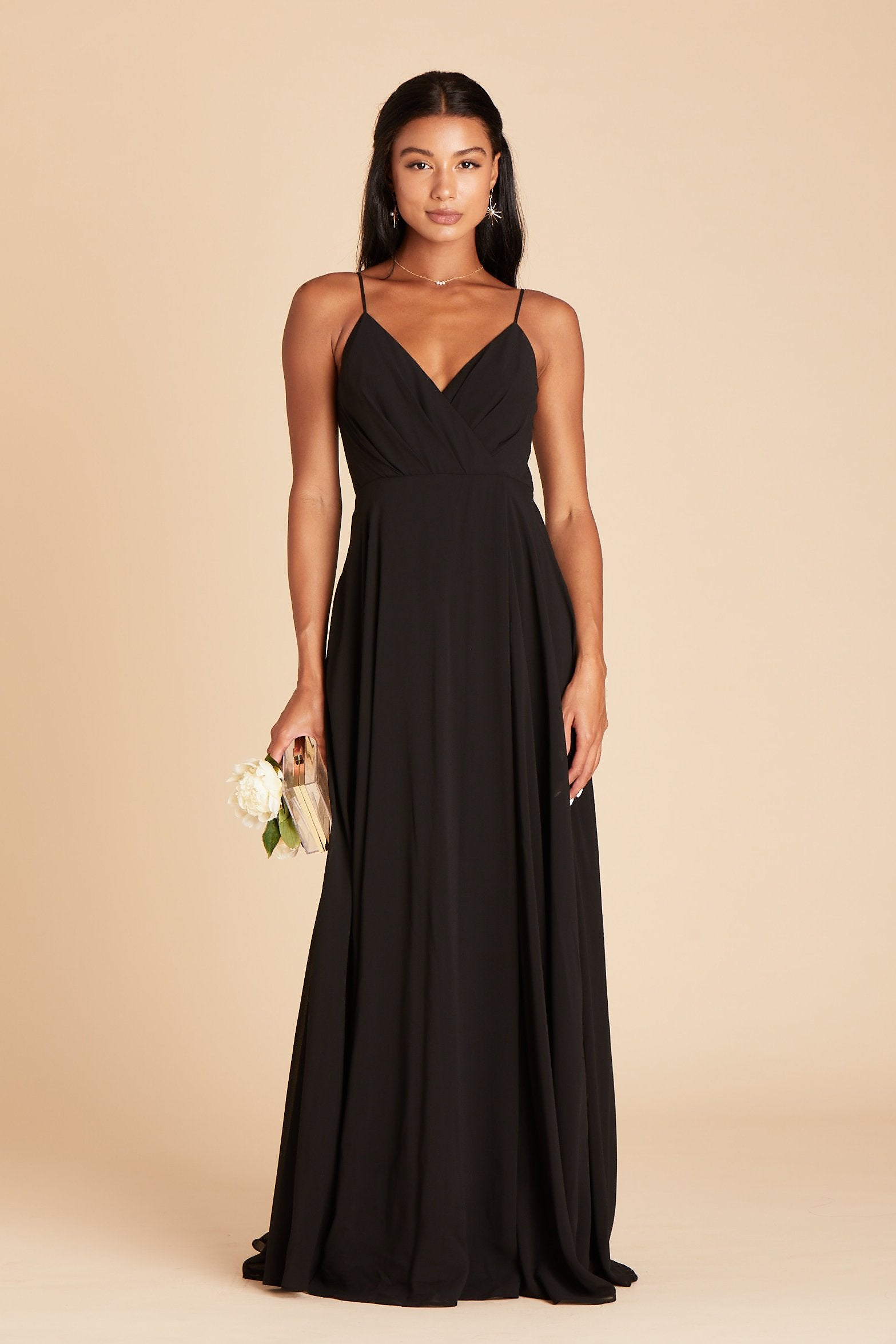 Bridesmaid Dress Color Swatch - Chiffon in Black | Birdy Grey