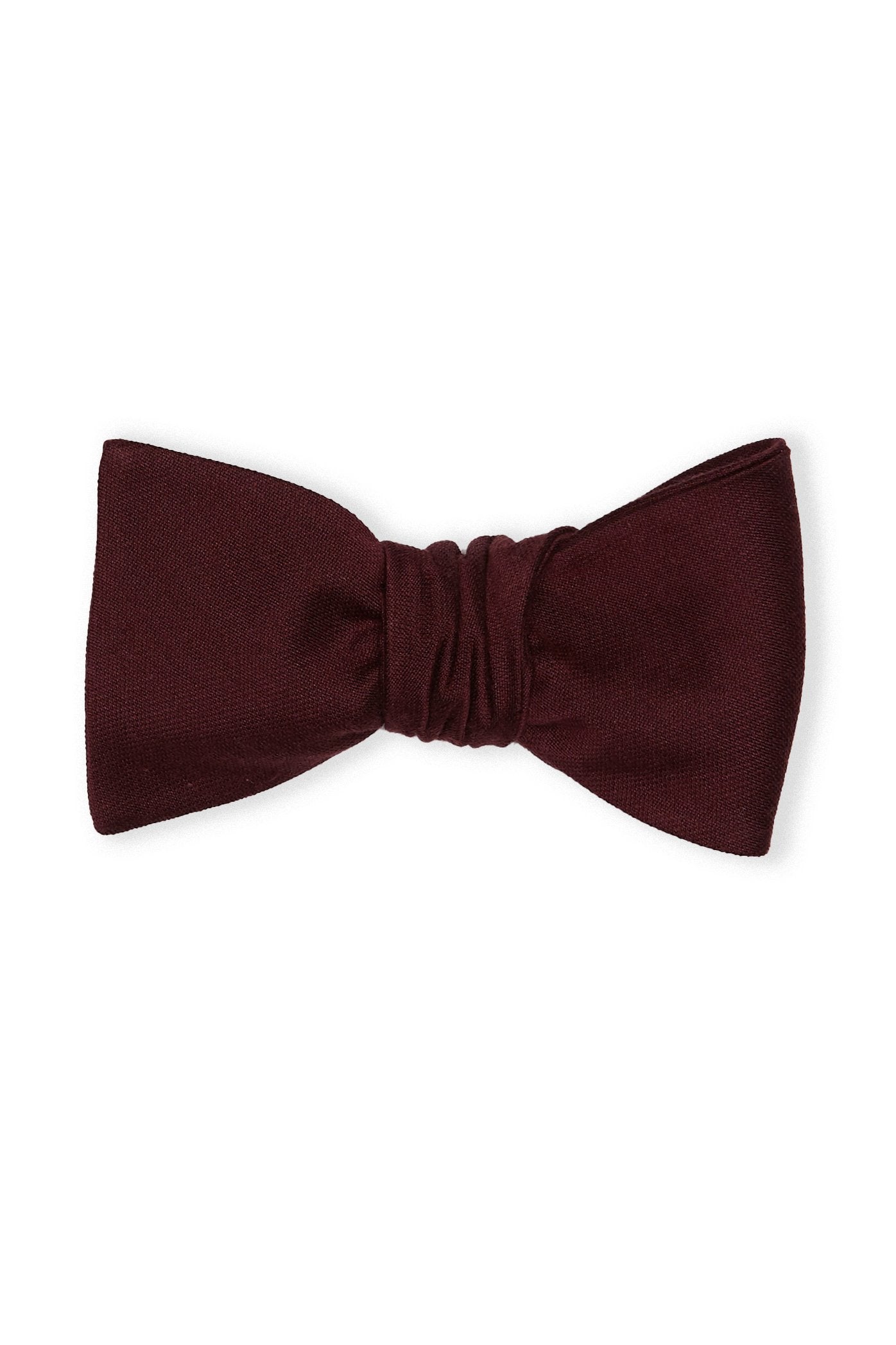Daniel Bow Tie in cabernet burgundy by Birdy Grey, front view