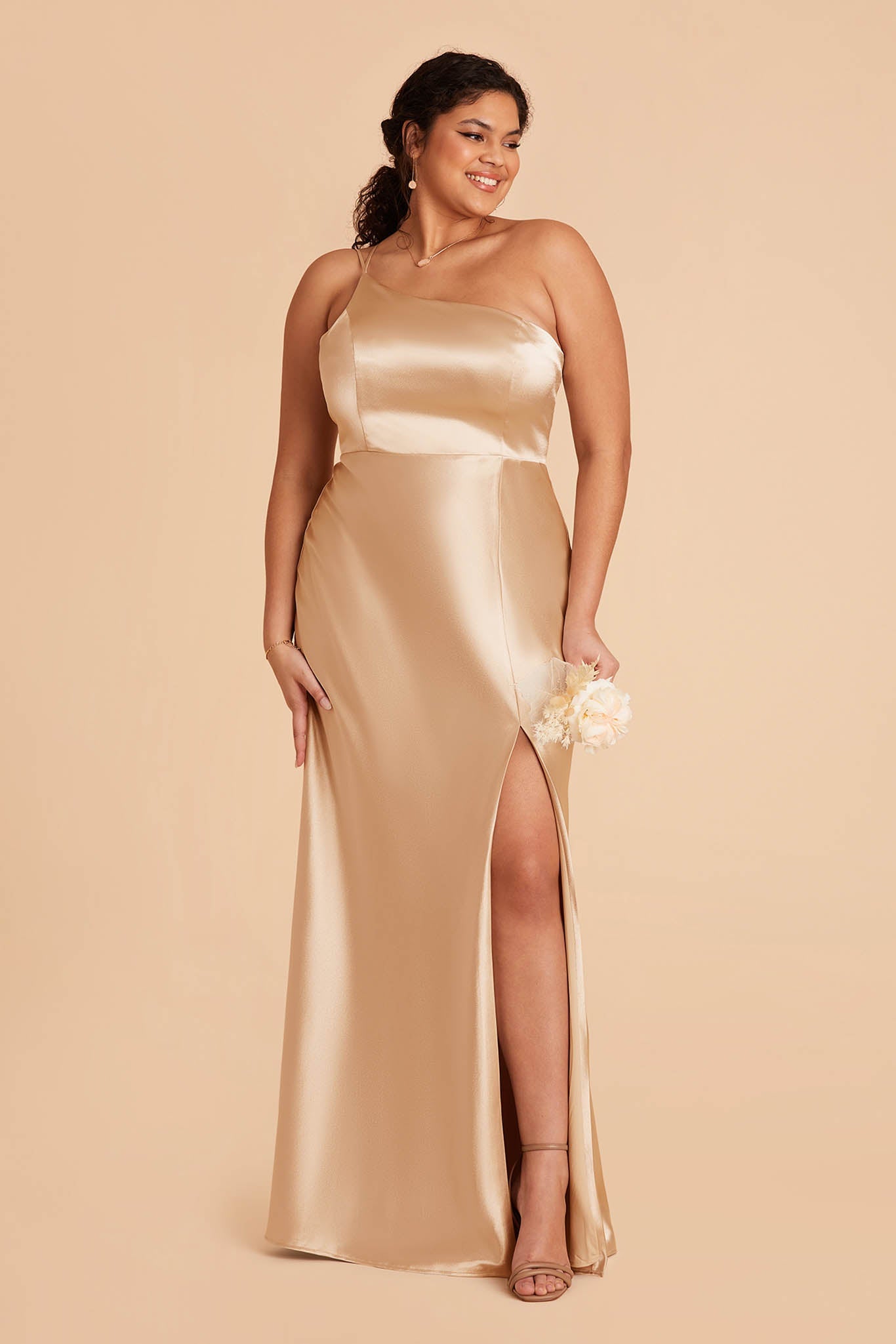 Kensie Shiny Satin Dress - Gold