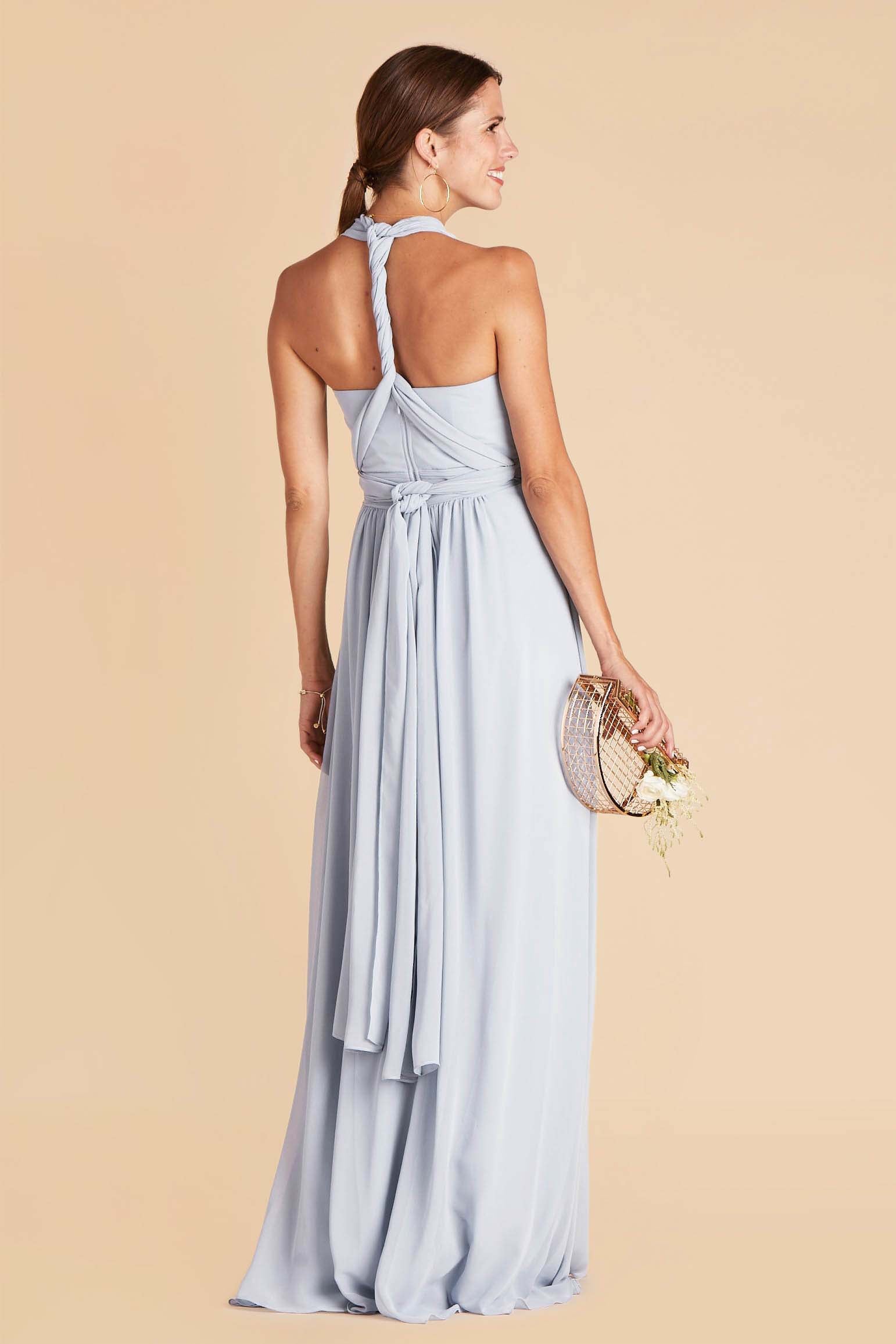 Grace convertible bridesmaid dress in ice blue chiffon by Birdy Grey