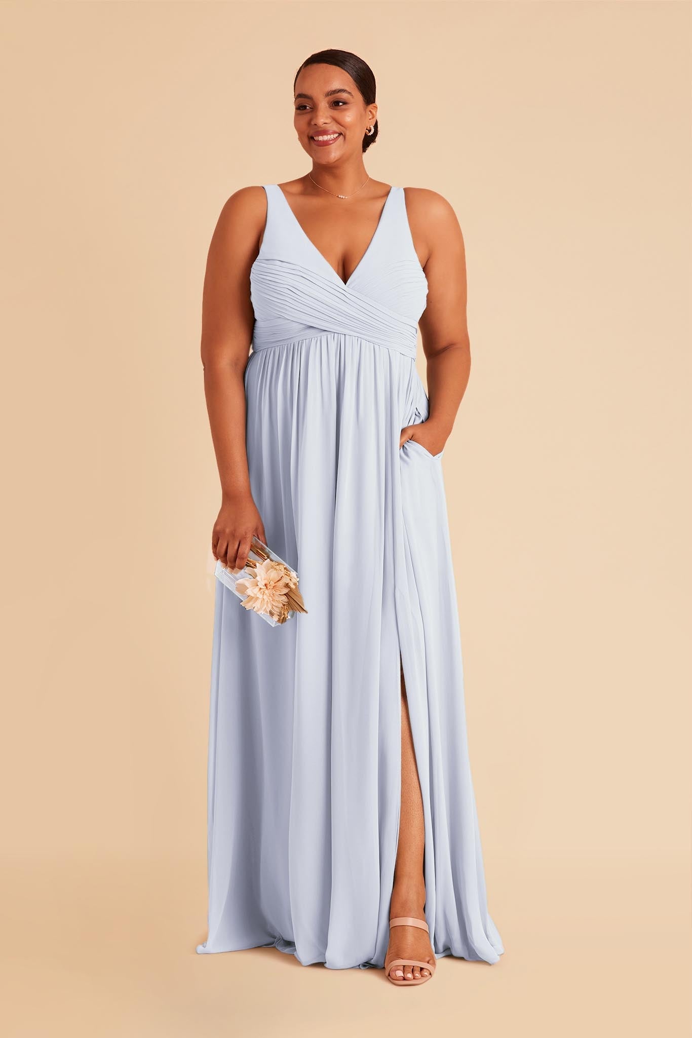 Ice Blue Laurie Empire Dress by Birdy Grey