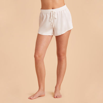 Olivia PJ Shorts in ivory front view
