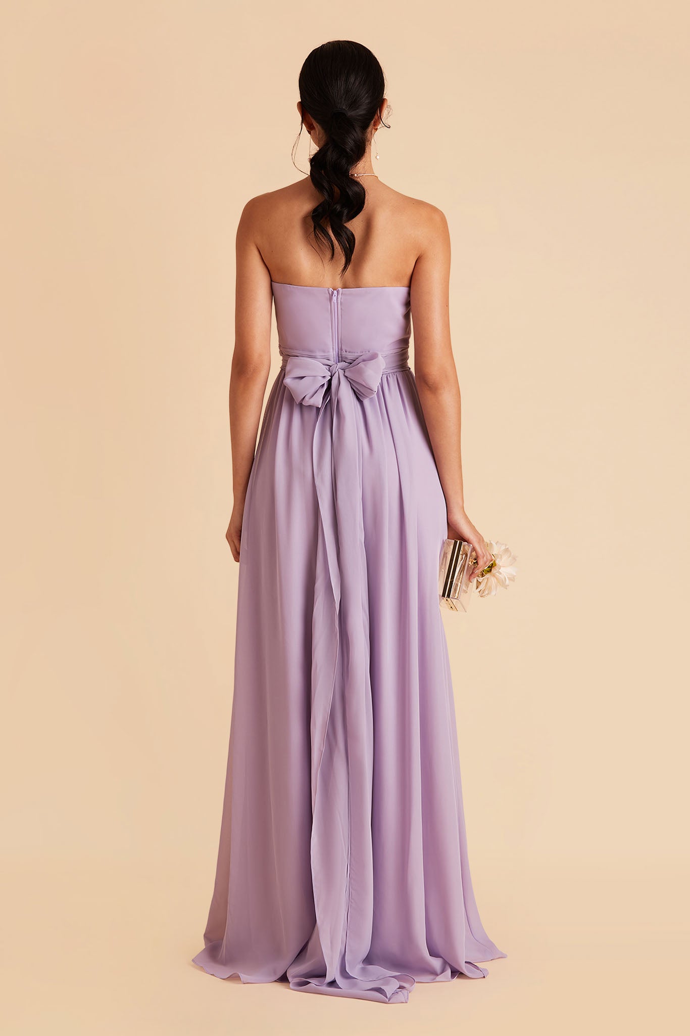 Grace convertible bridesmaid dress in Lavender Chiffon by Birdy Grey, back view