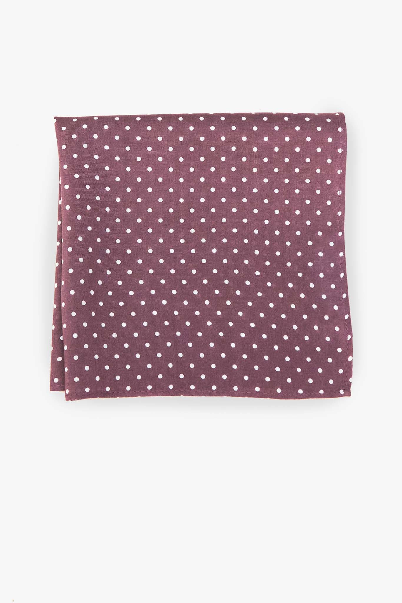 Didi Pocket Square in dark mauve dot by Birdy Grey, front view