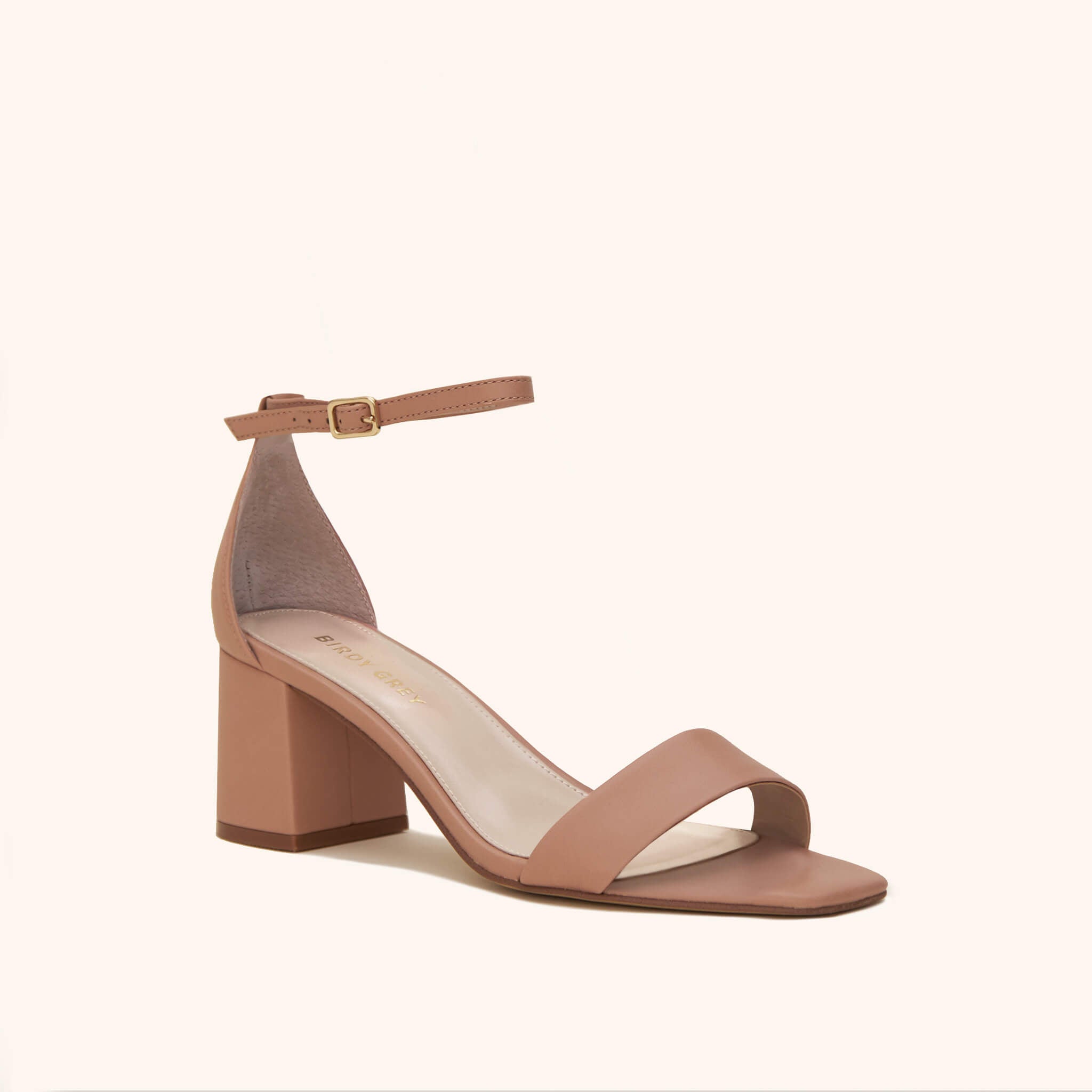 Natalie chunky heel in mocha by Birdy Grey, side view