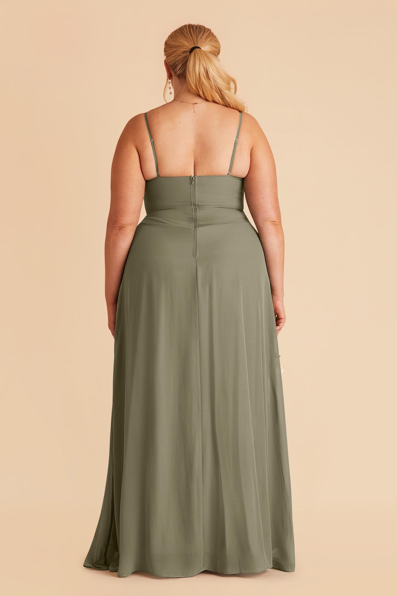 Moss Green Amy Chiffon Dress by Birdy Grey