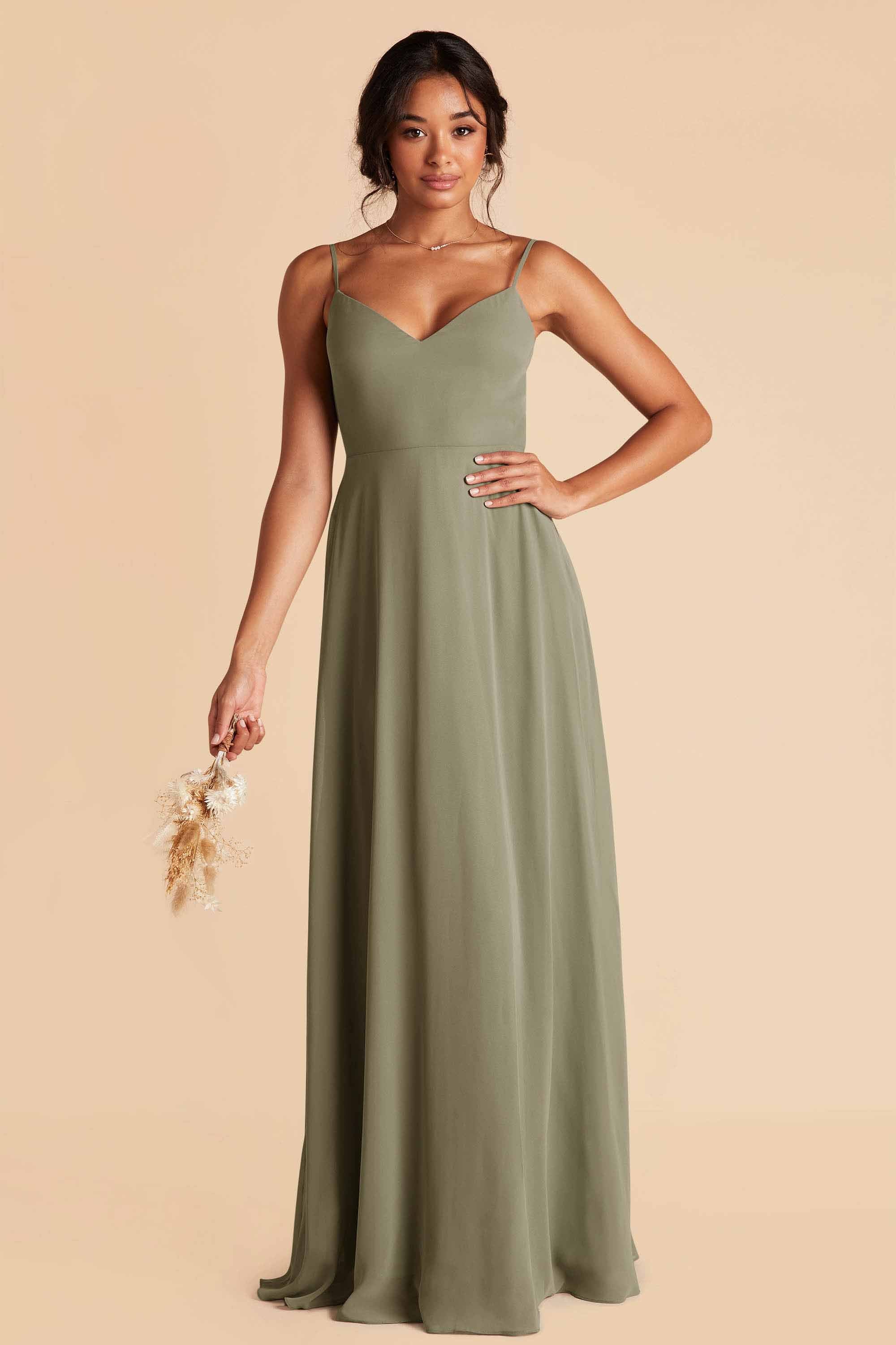 Moss Green Devin Convertible Dress by Birdy Grey