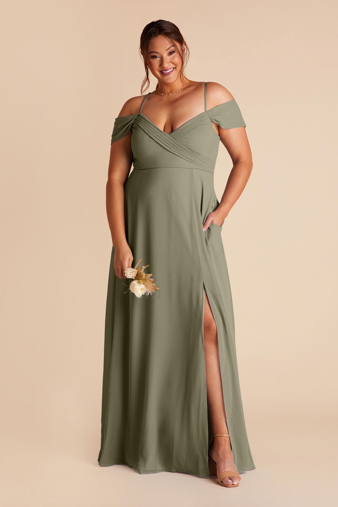 Moss Green Spence Convertible Dress by Birdy Grey