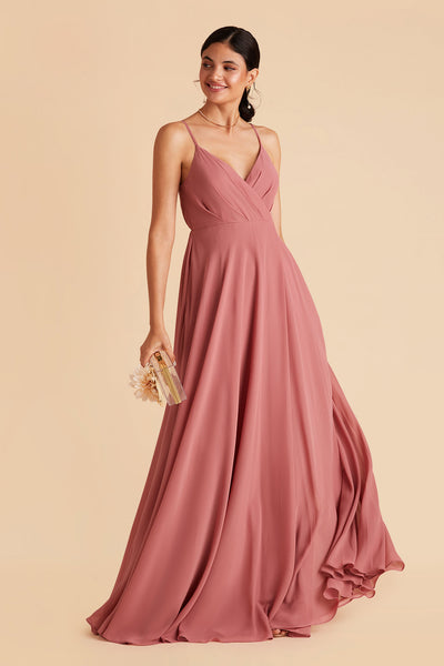 Kaia bridesmaids dress in mulberry chiffon by Birdy Grey, front view