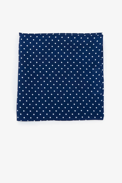 Didi Pocket Square in navy dot by Birdy Grey, front view