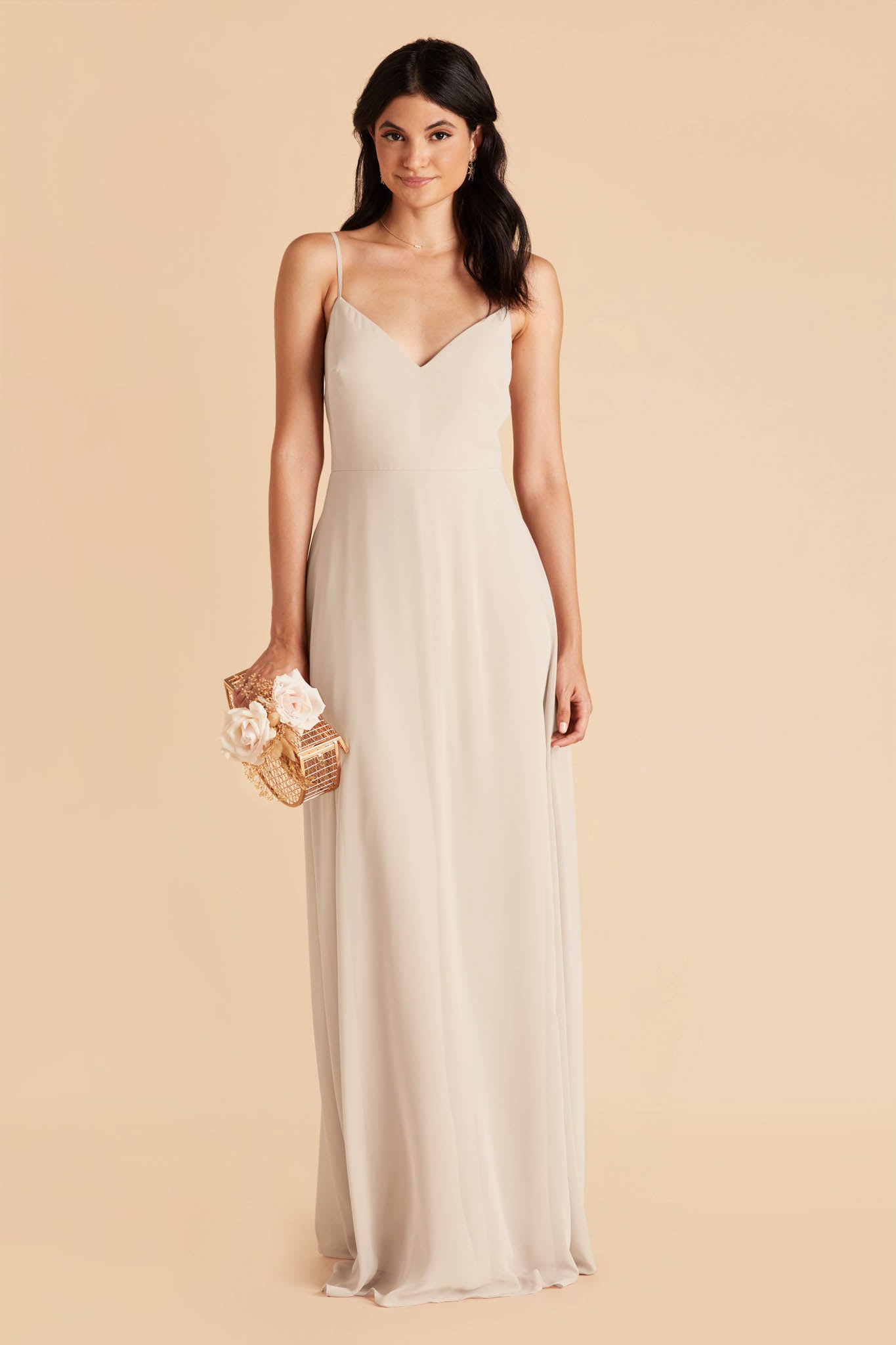 Neutral Champagne Devin Convertible Dress by Birdy Grey