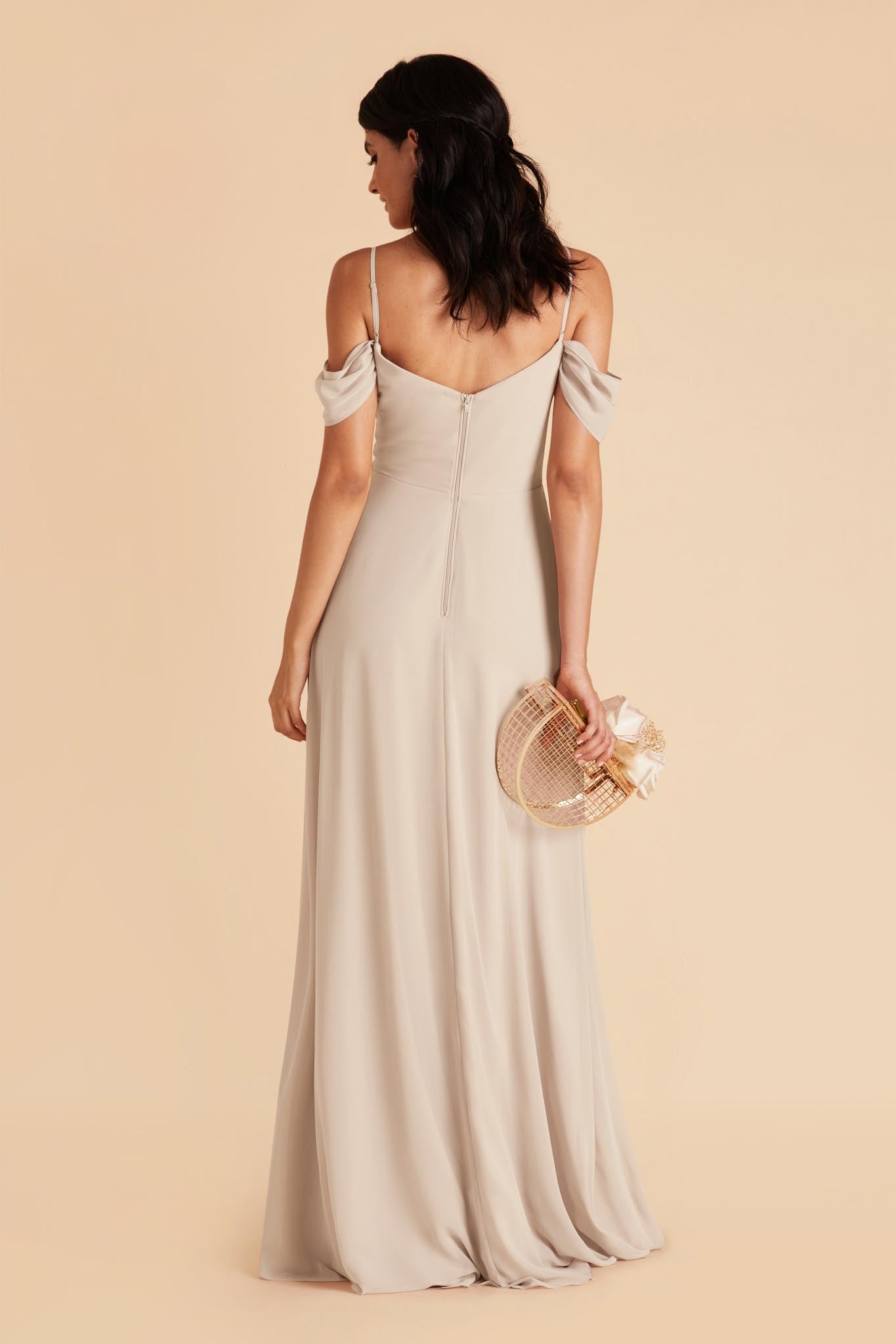 Neutral Champagne Devin Convertible Dress by Birdy Grey