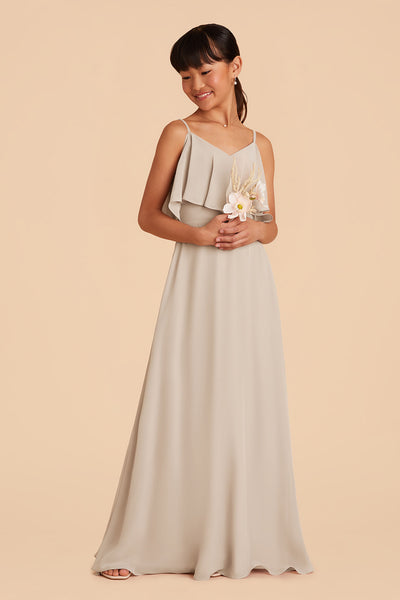 Neutral Champagne Janie Convertible Junior Dress by Birdy Grey