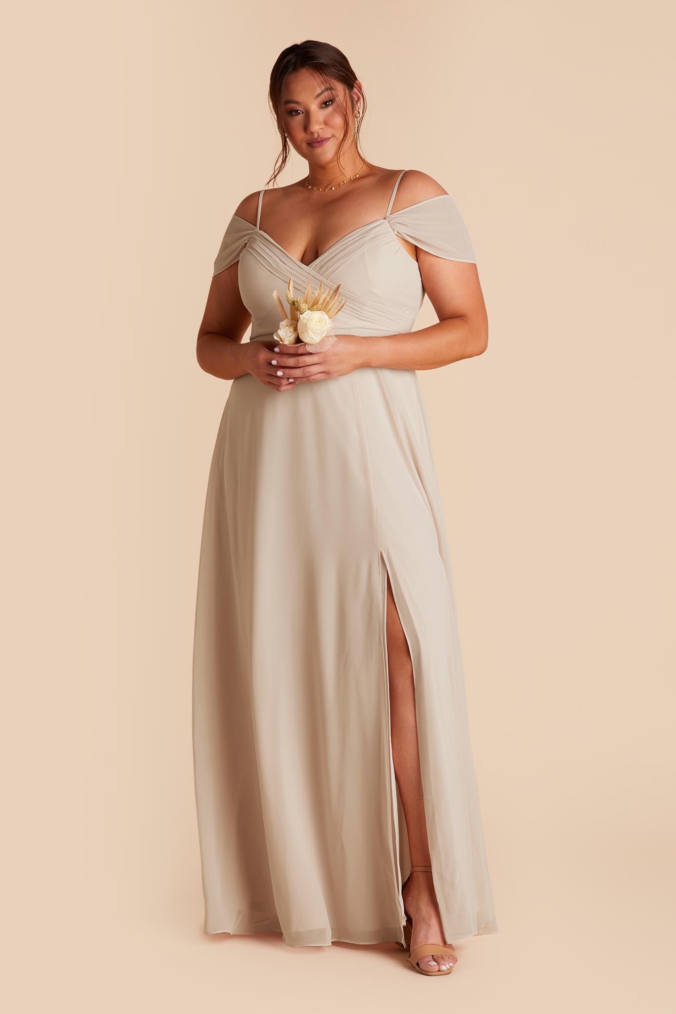 Neutral Champagne Spence Convertible Dress by Birdy Grey