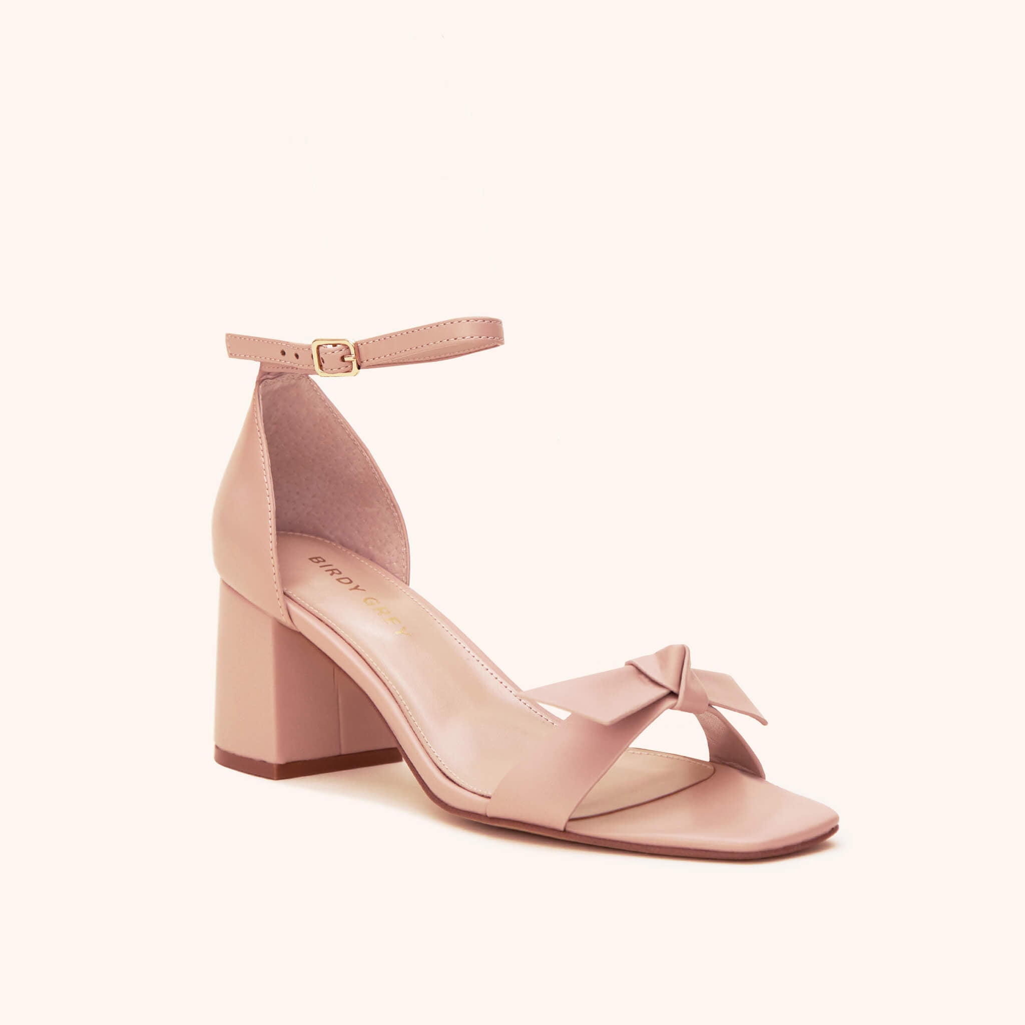Elle Chunky Heel in Nude Blush by Birdy Grey, side view
