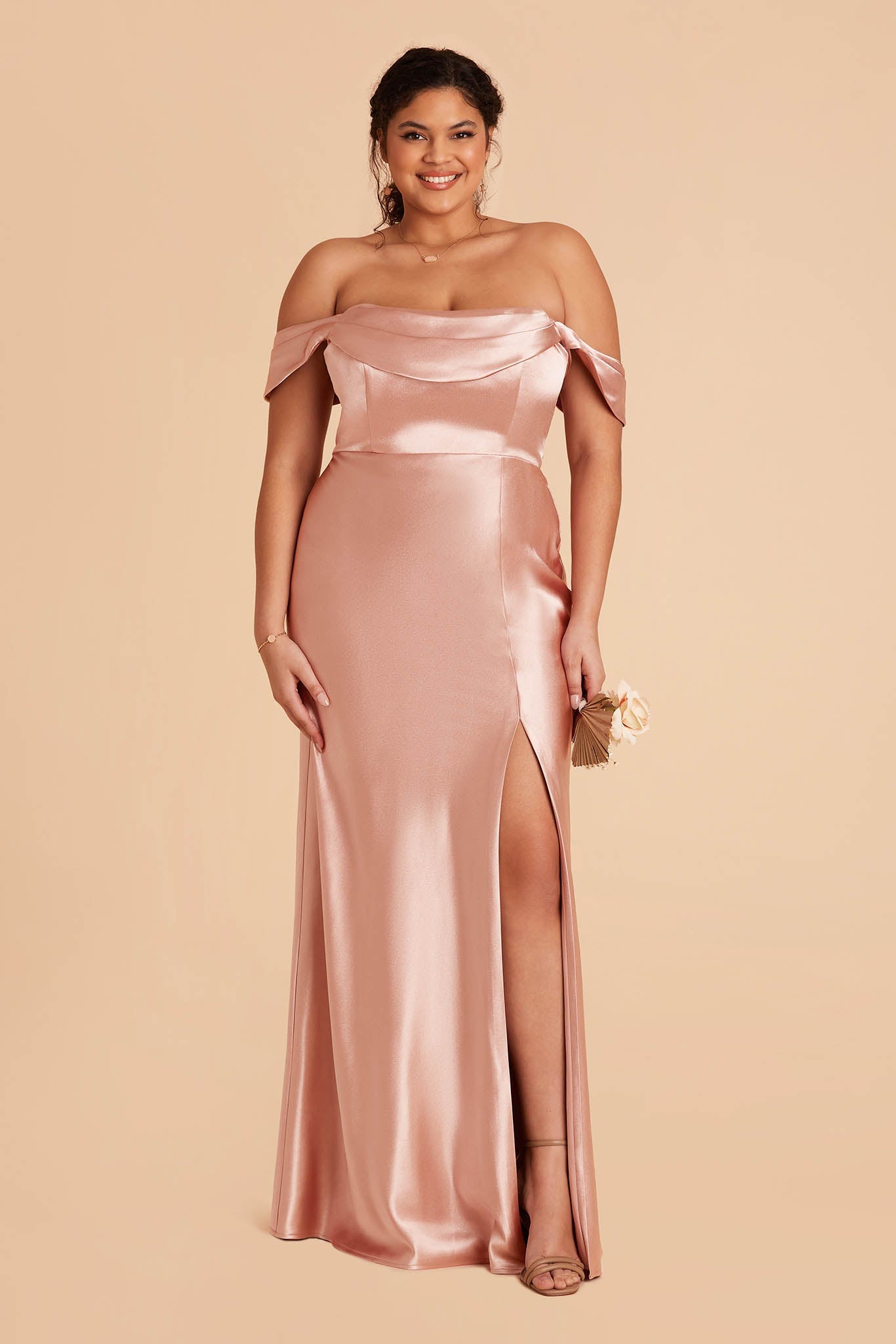 Pink Satin Dress Plus Size