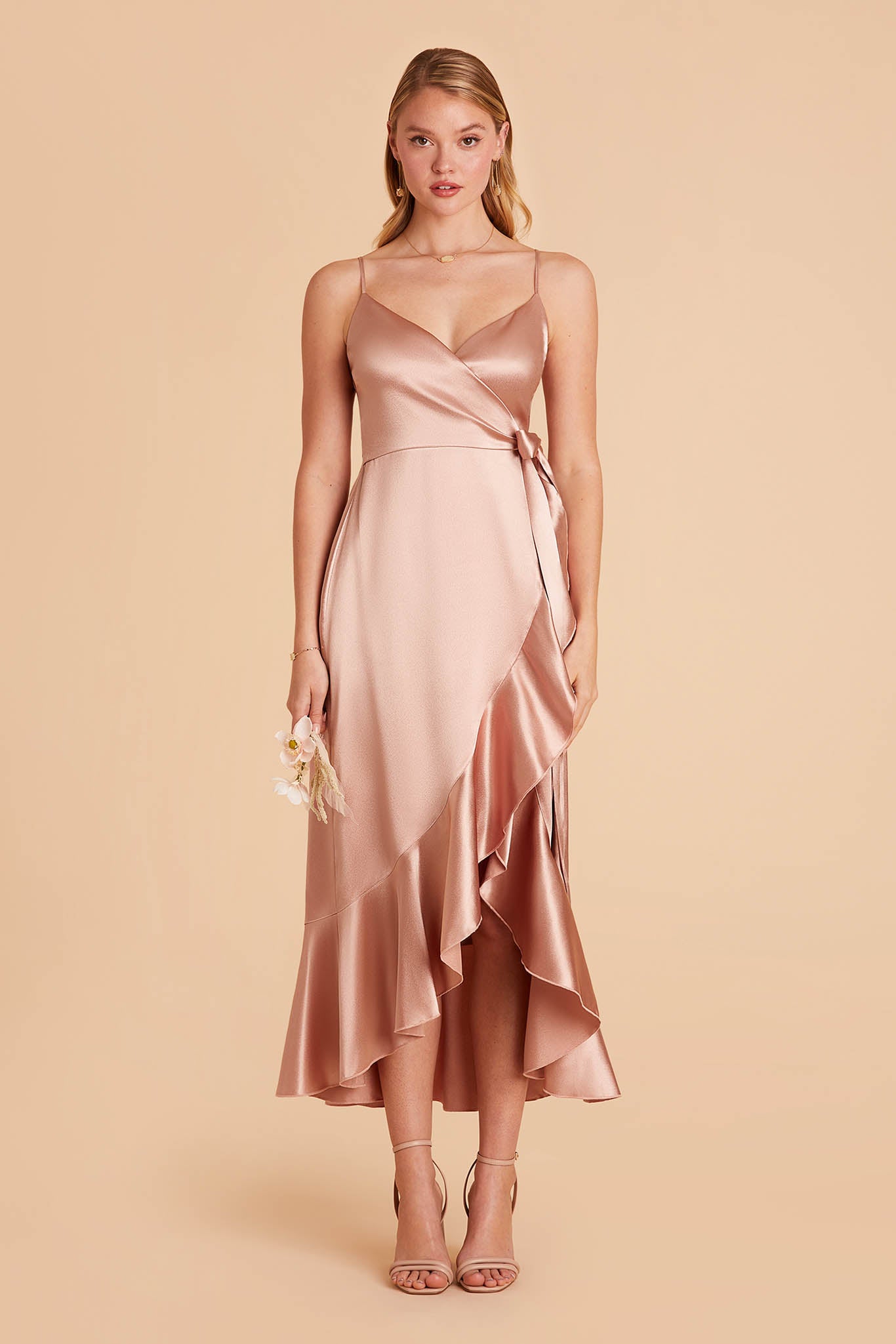 Rose Gold YC Midi Dress by Birdy Grey