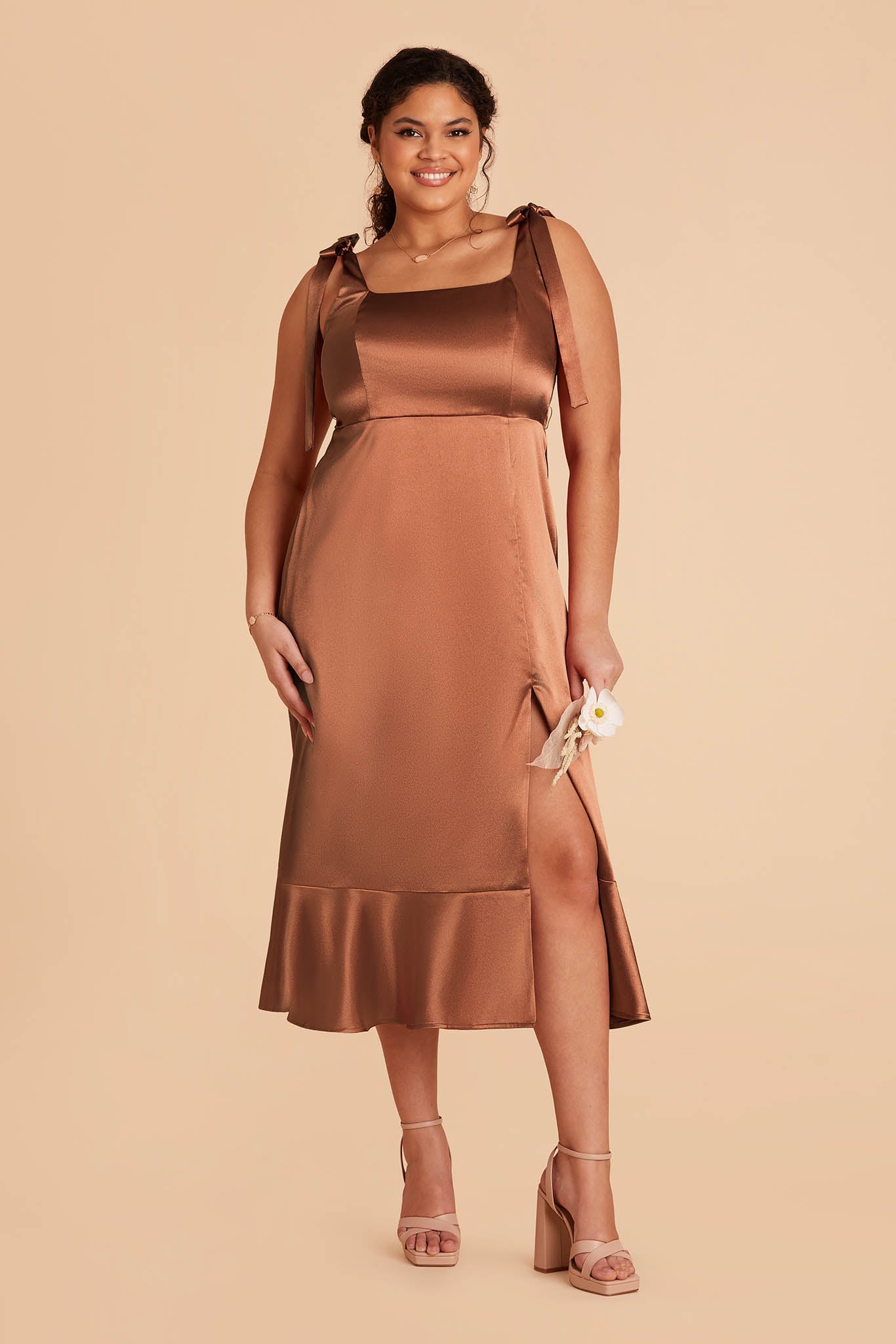 Rust Eugenia Convertible Midi Dress by Birdy Grey