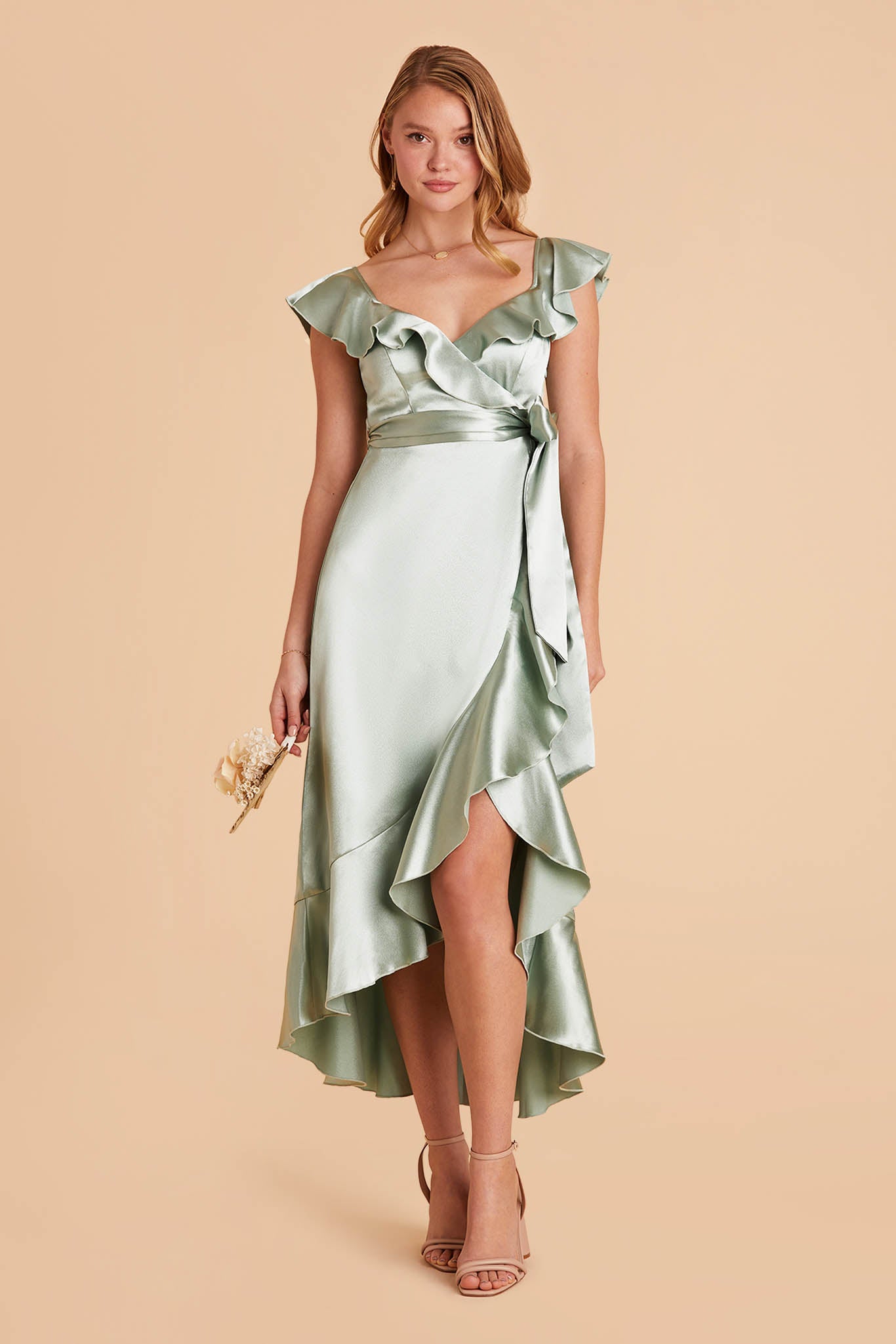 Sage James Satin Midi Dress by Birdy Grey