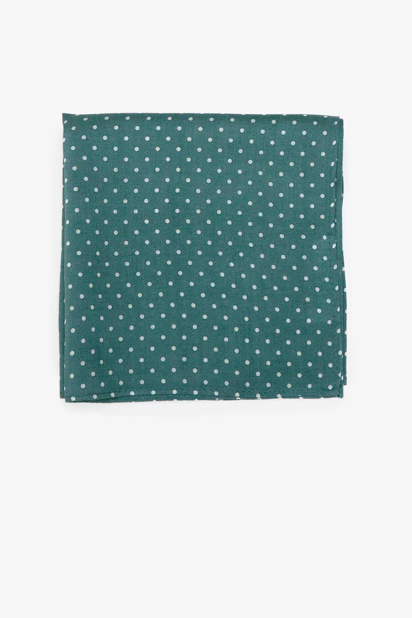 Sea green Groomsmen pocket square with white dots